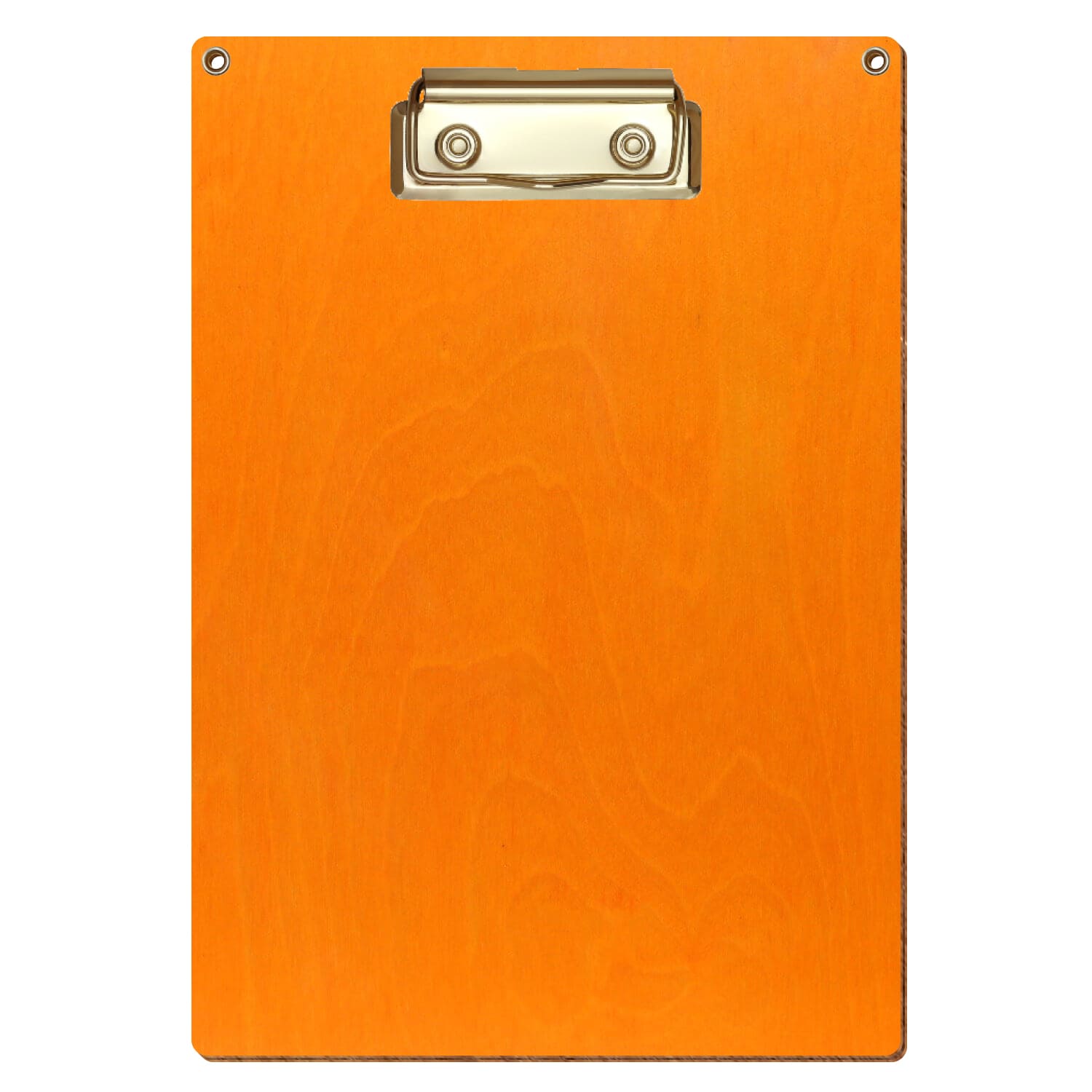 Klemmbrett Standardform Orange mit 2 Ösen A5 hochkant Bügelklemme gold
