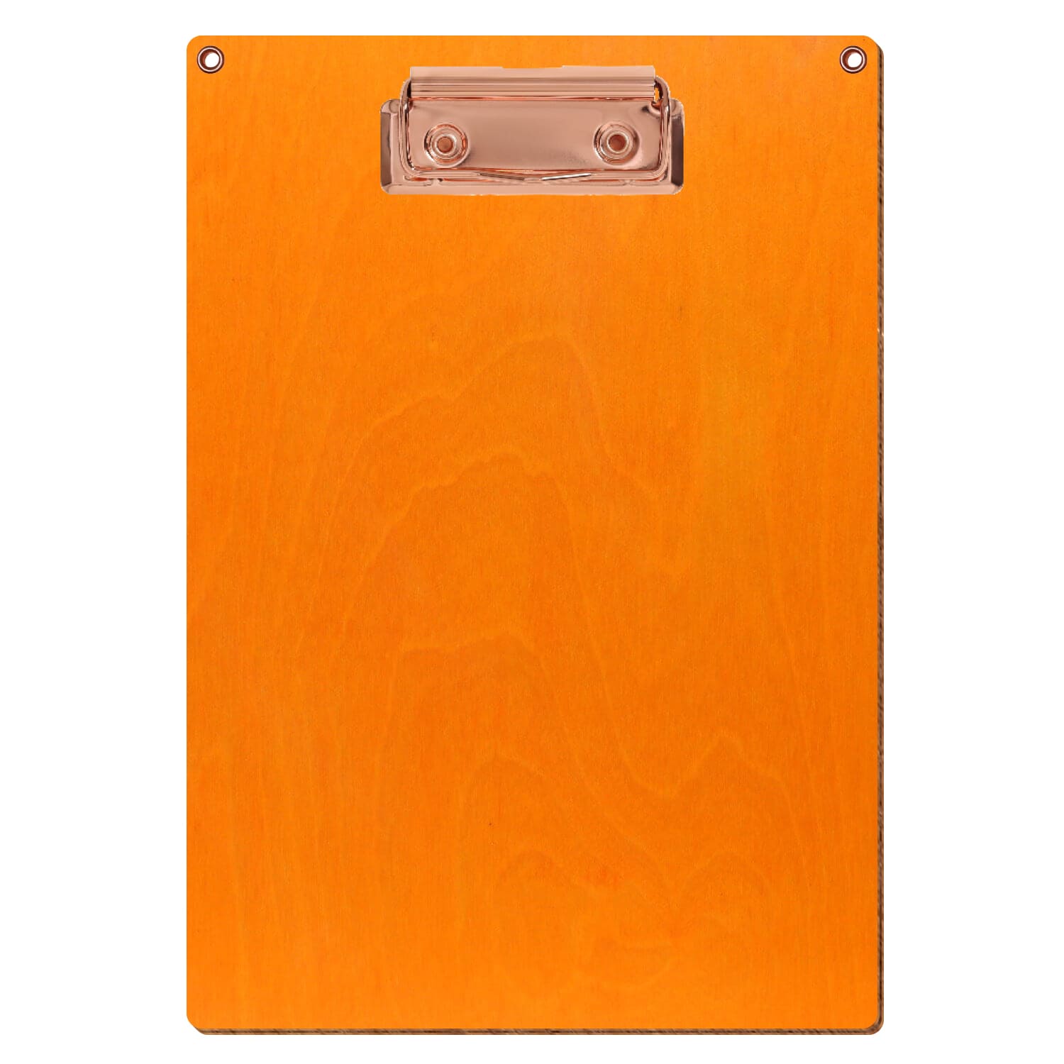 Klemmbrett Standardform Orange mit 2 Ösen A5 hochkant Bügelklemme roségold