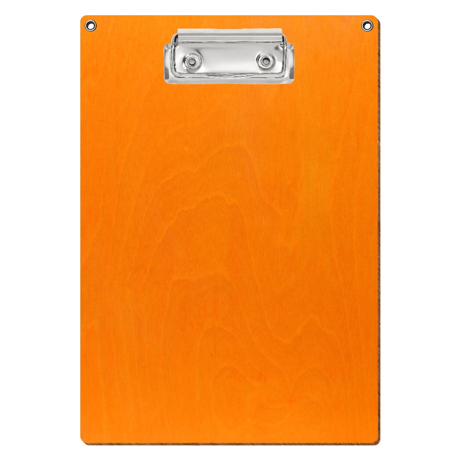 Klemmbrett Standardform Orange mit 2 Ösen A5 hochkant Bügelklemme silber
