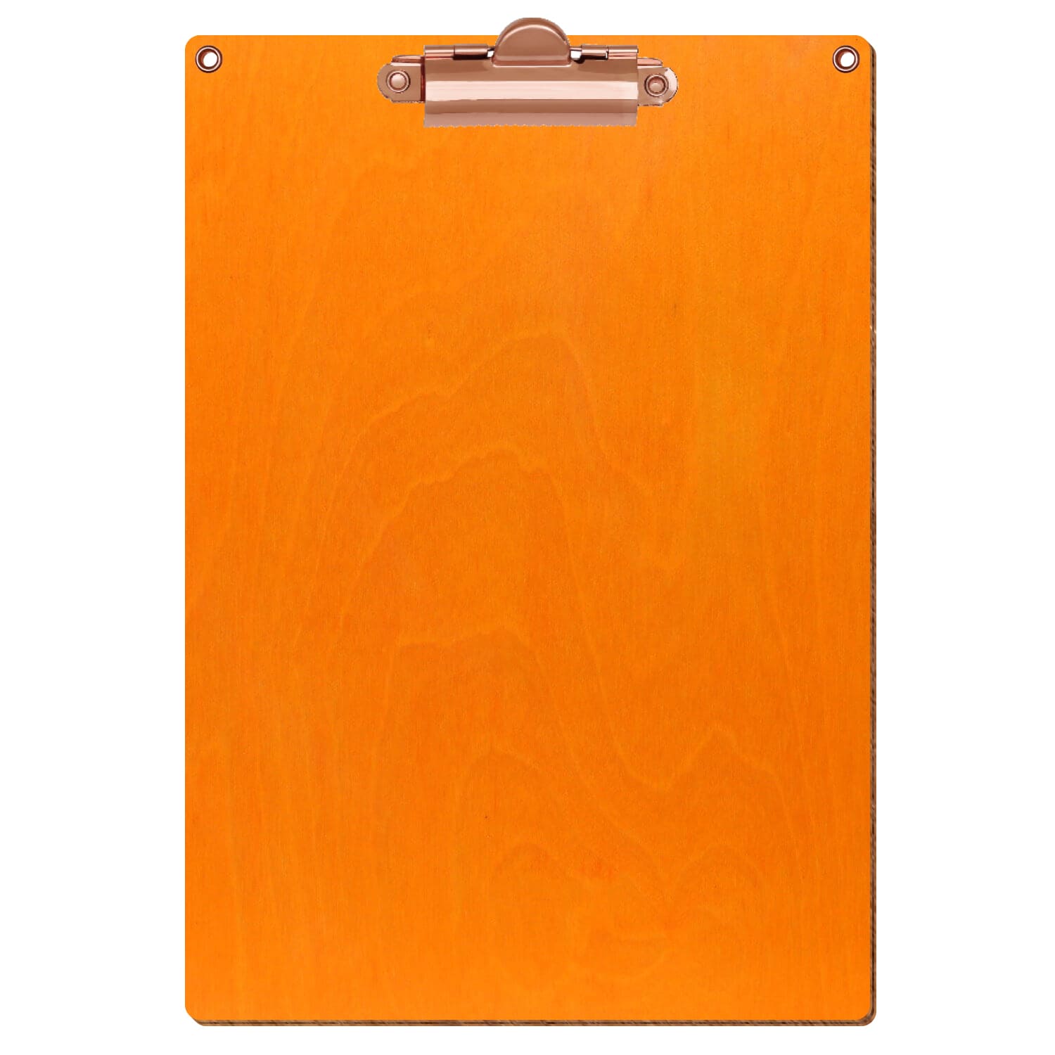 Klemmbrett Standardform Orange mit 2 Ösen A5 hochkant Zahnklemme roségold