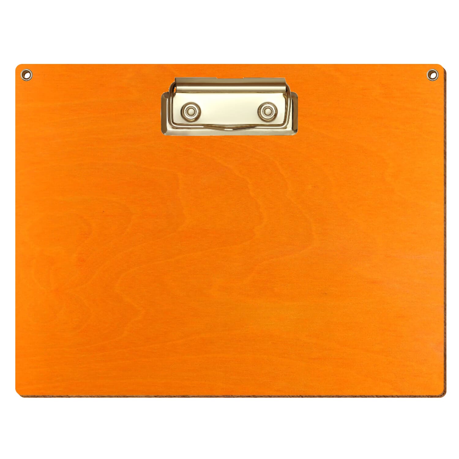 Klemmbrett Standardform Orange mit 2 Ösen A5 querkant Bügelklemme gold