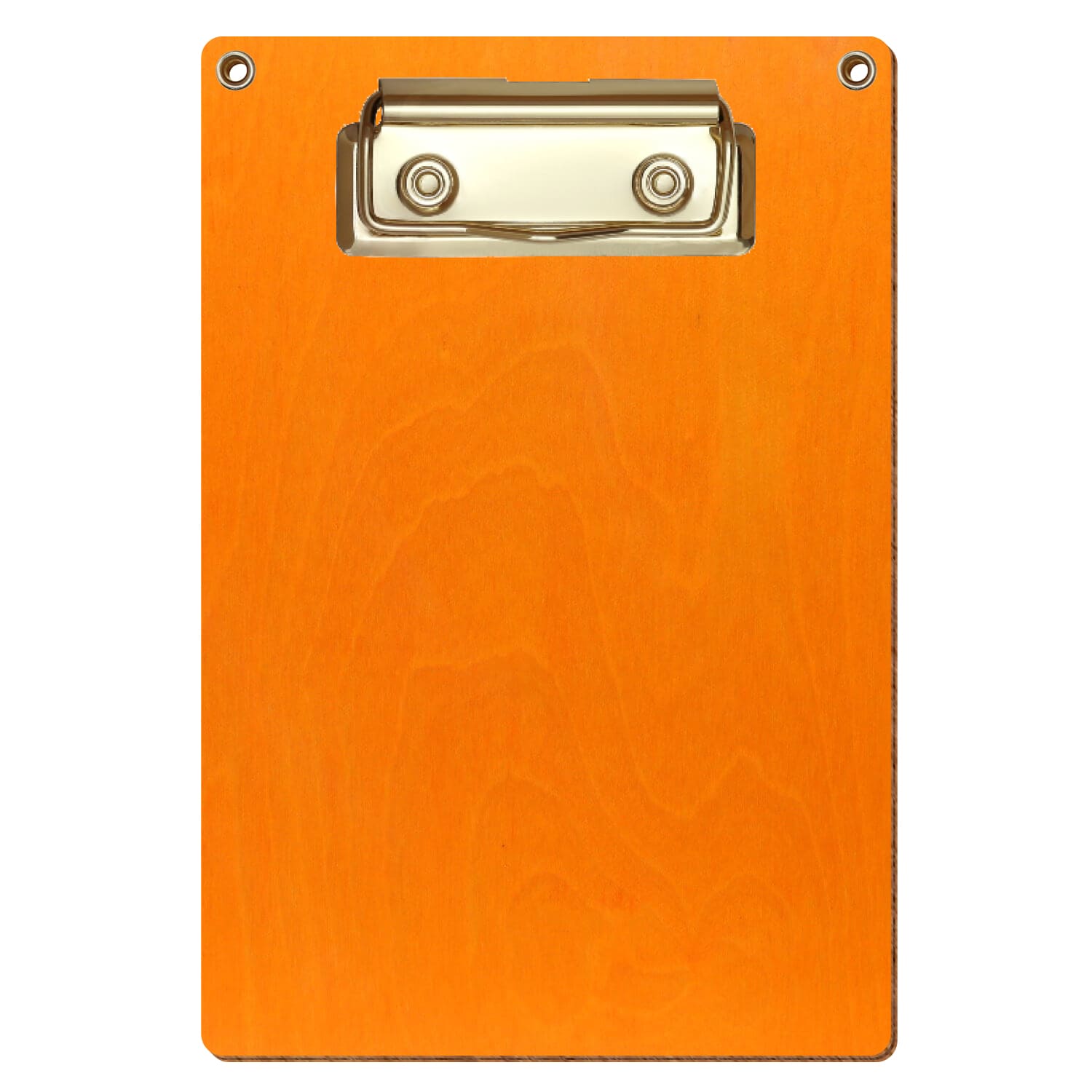 Klemmbrett Standardform Orange mit 2 Ösen A6 hochkant Bügelklemme gold