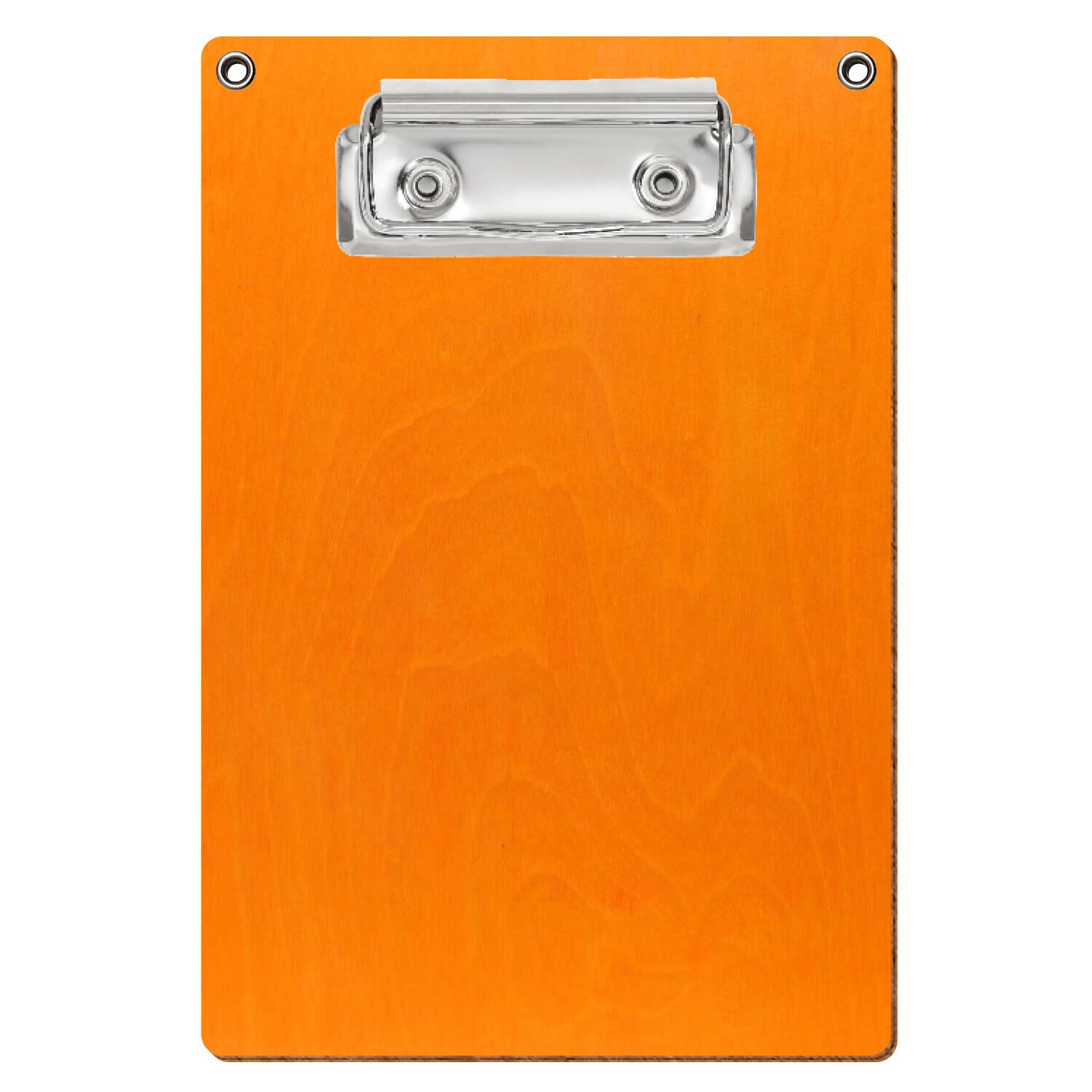 Klemmbrett Standardform Orange mit 2 Ösen A6 hochkant Bügelklemme silber