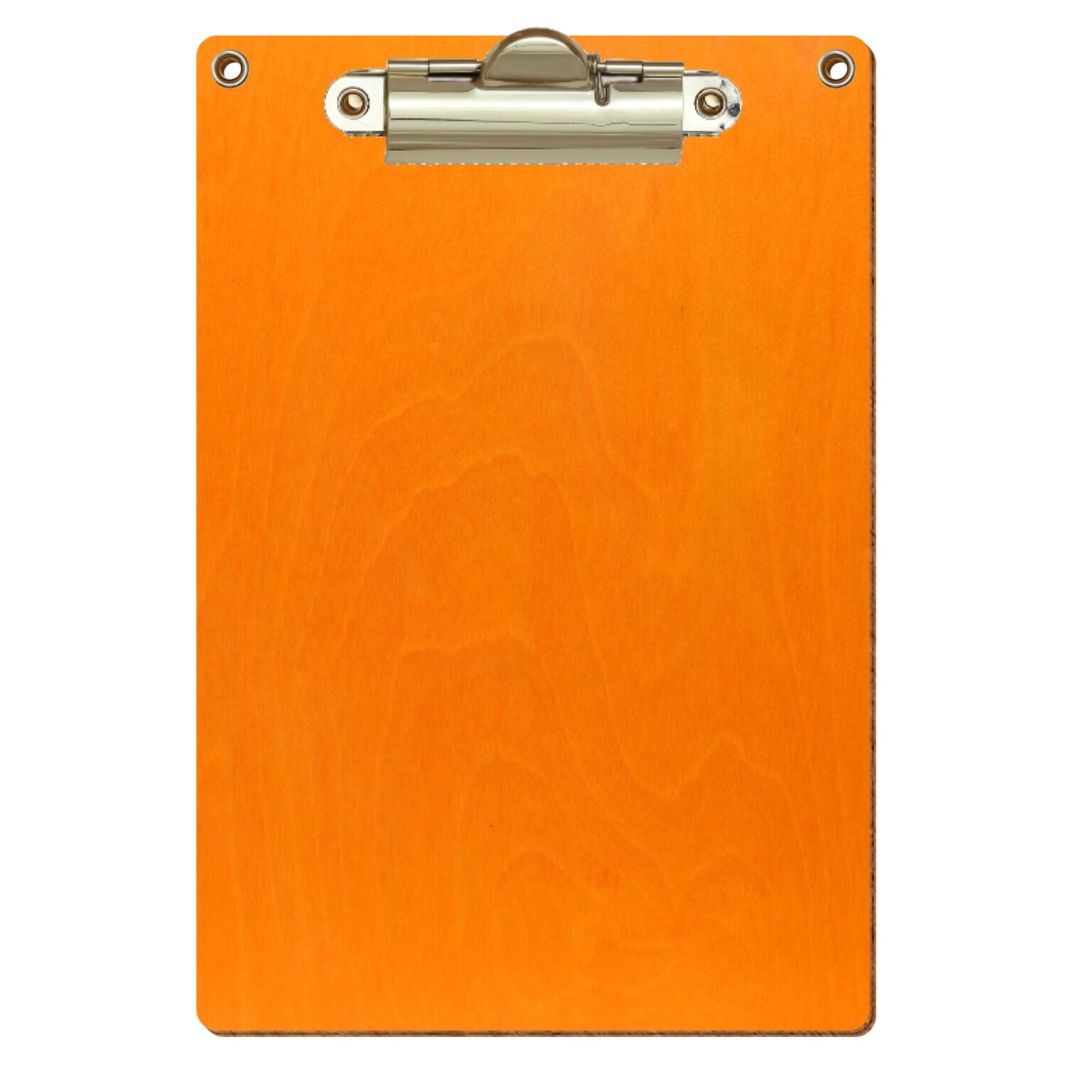 Klemmbrett Standardform Orange mit 2 Ösen A6 hochkant Zahnklemme gold