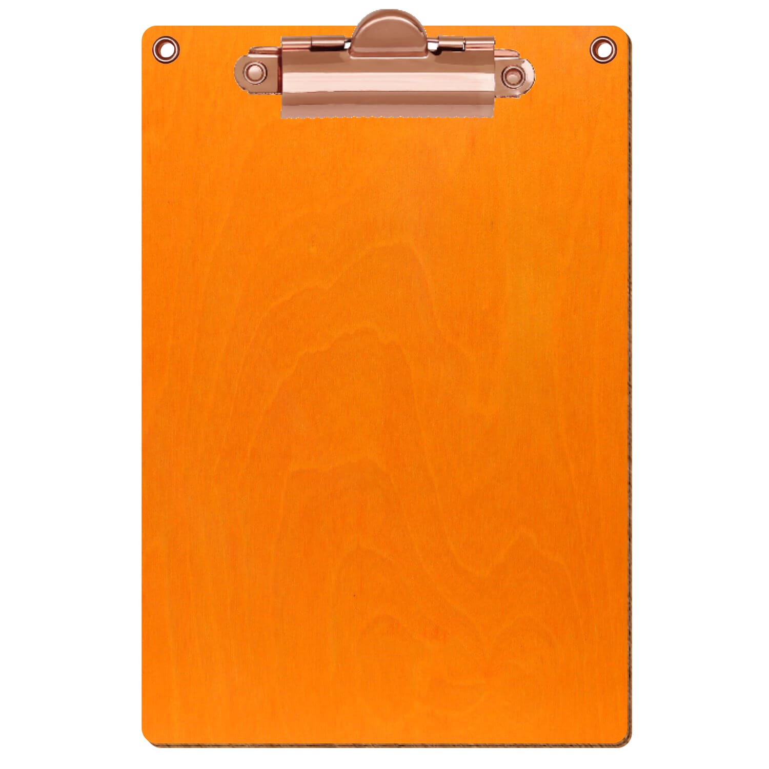 Klemmbrett Standardform Orange mit 2 Ösen A6 hochkant Zahnklemme roségold