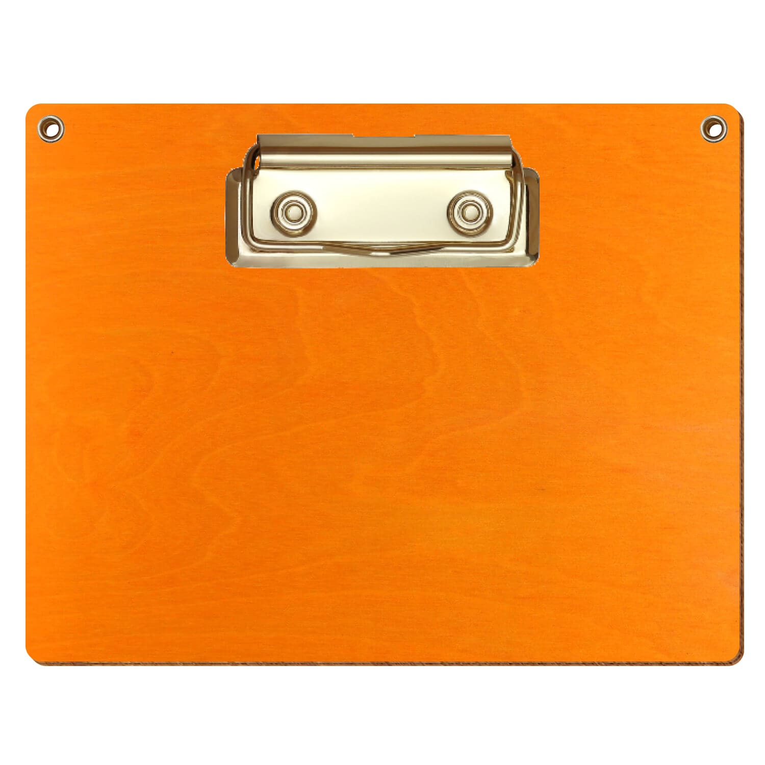 Klemmbrett Standardform Orange mit 2 Ösen A6 querkant Bügelklemme gold