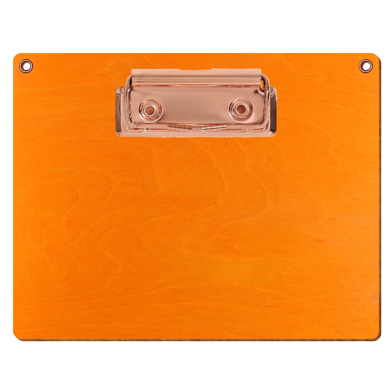 Klemmbrett Standardform Orange mit 2 Ösen A6 querkant Bügelklemme roségold