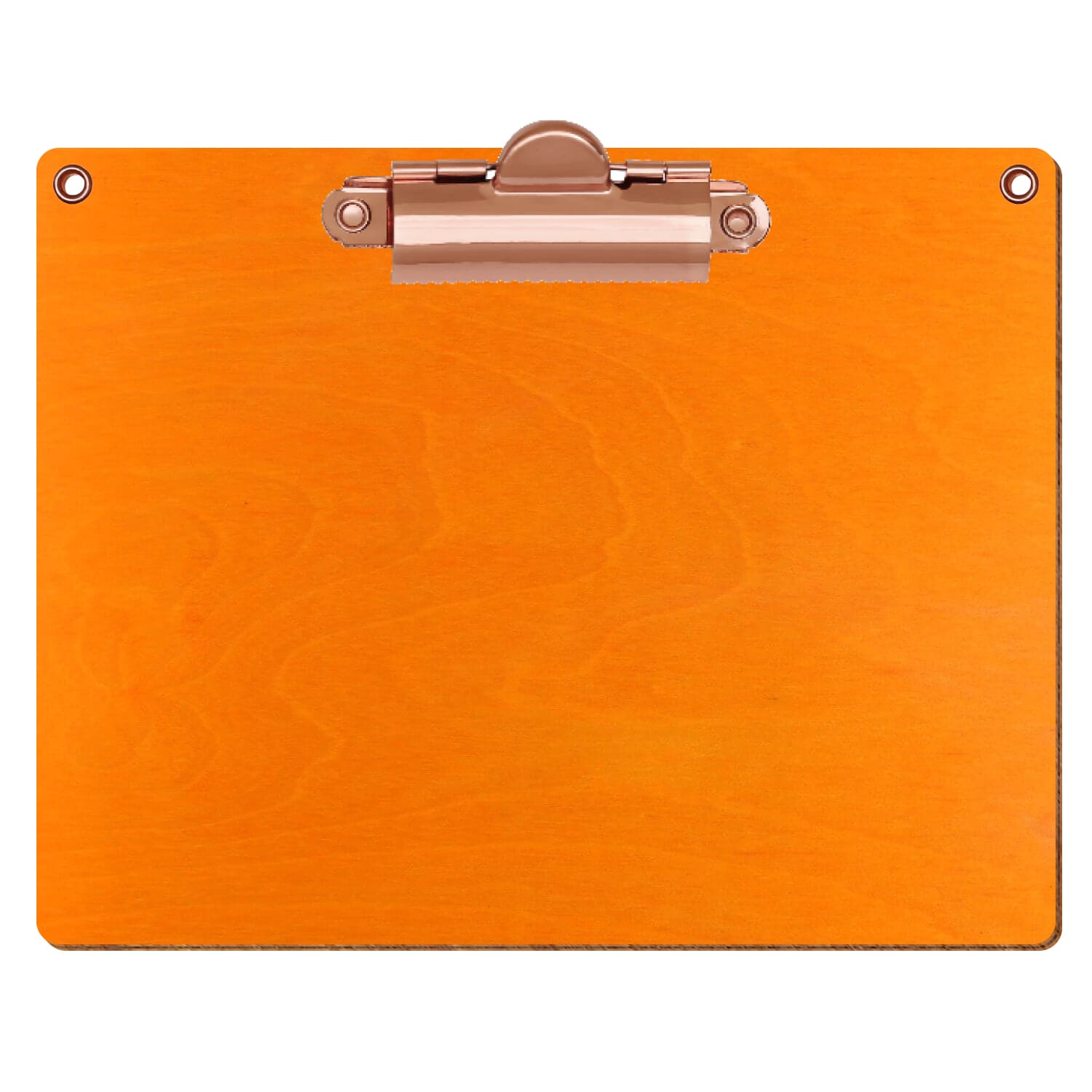 Klemmbrett Standardform Orange mit 2 Ösen A6 querkant Zahnklemme roségold