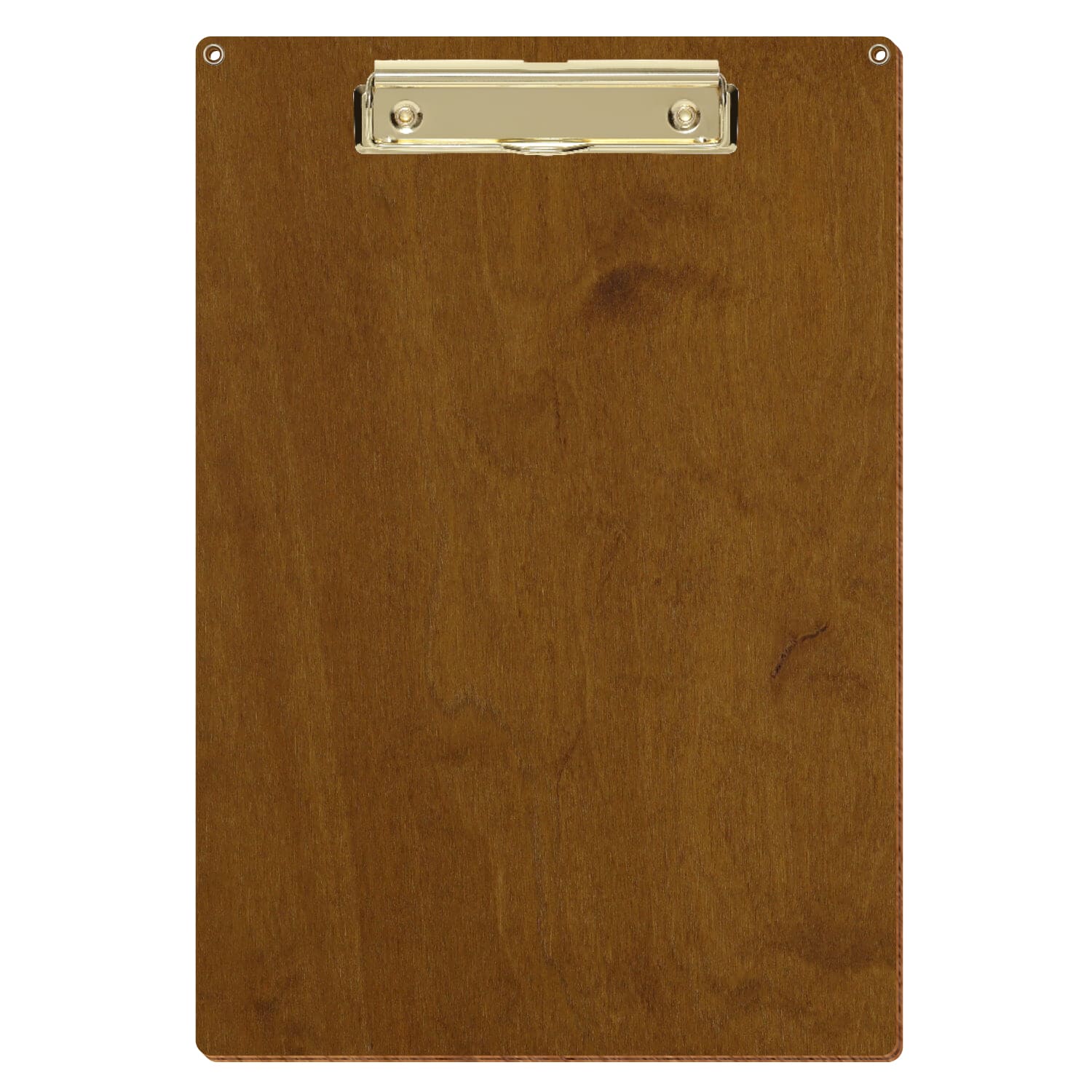 Klemmbrett Standardform Teak mit 2 Ösen A4 querkant Bügelklemme gold