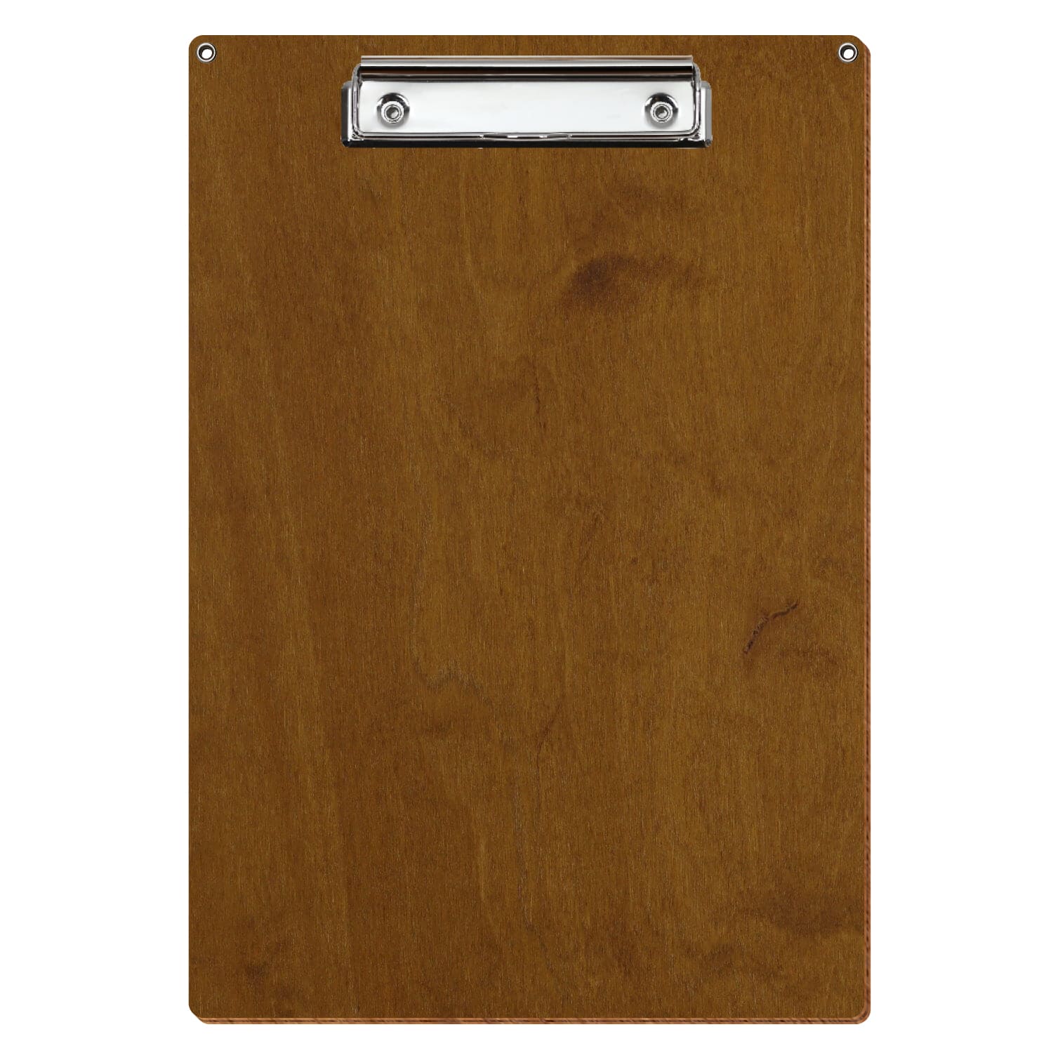 Klemmbrett Standardform Teak mit 2 Ösen A4 hochkant Bügelklemme silber