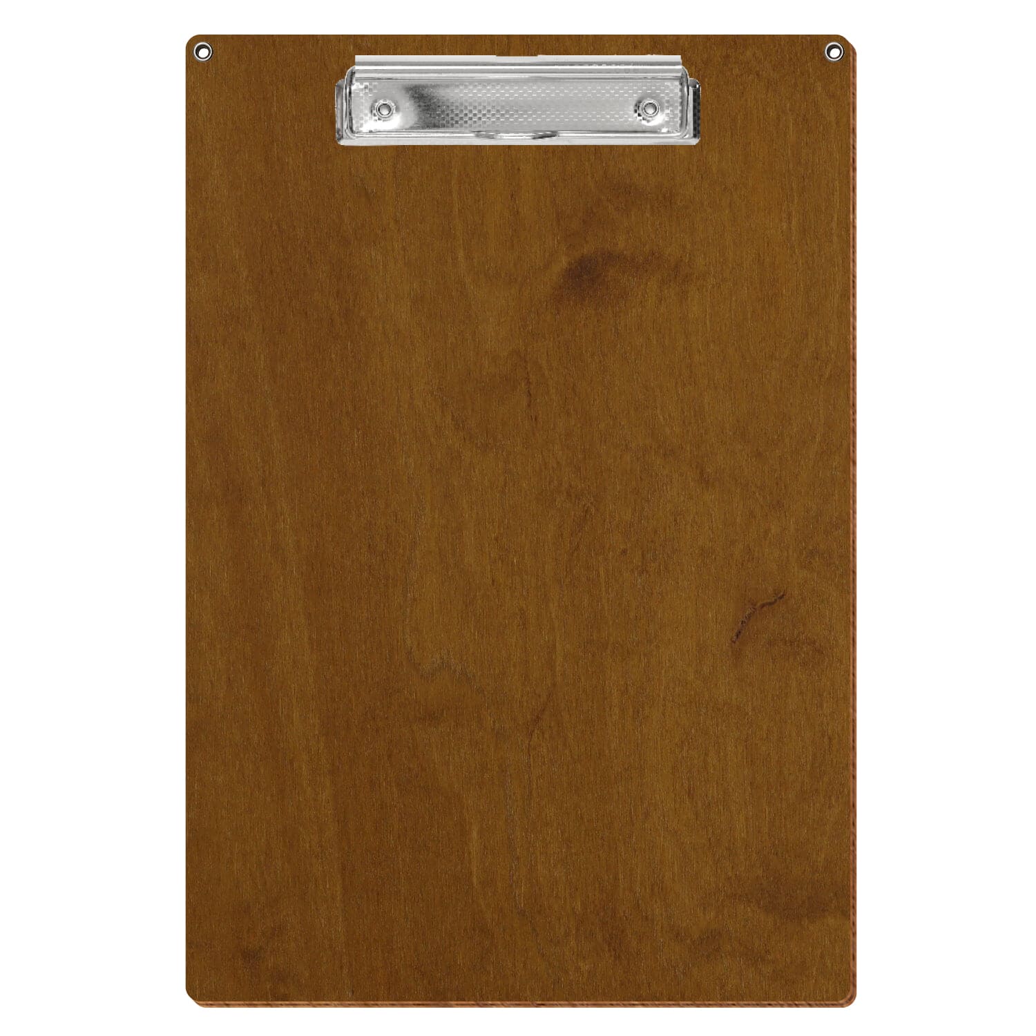 Klemmbrett Standardform Teak mit 2 Ösen A4 hochkant Bügelklemme silber carbon