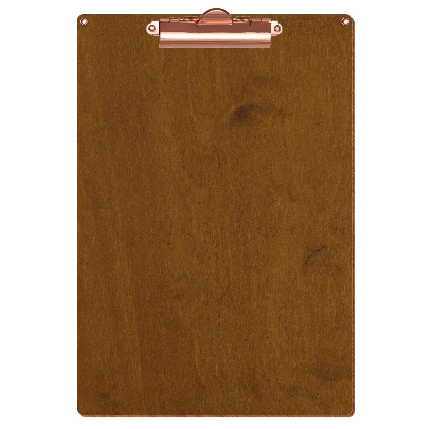 Klemmbrett Standardform Teak mit 2 Ösen A4 hochkant Zahnklemme roségold