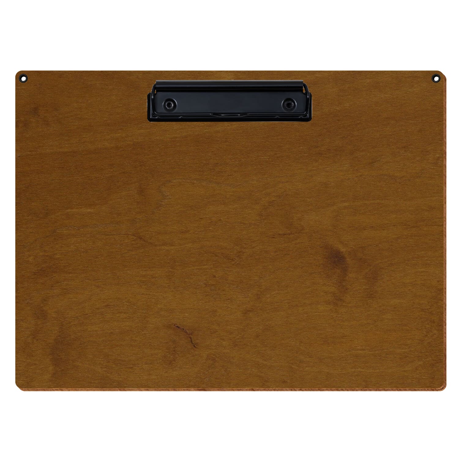Klemmbrett Standardform Teak mit 2 Ösen A4 querkant Bügelklemme schwarz
