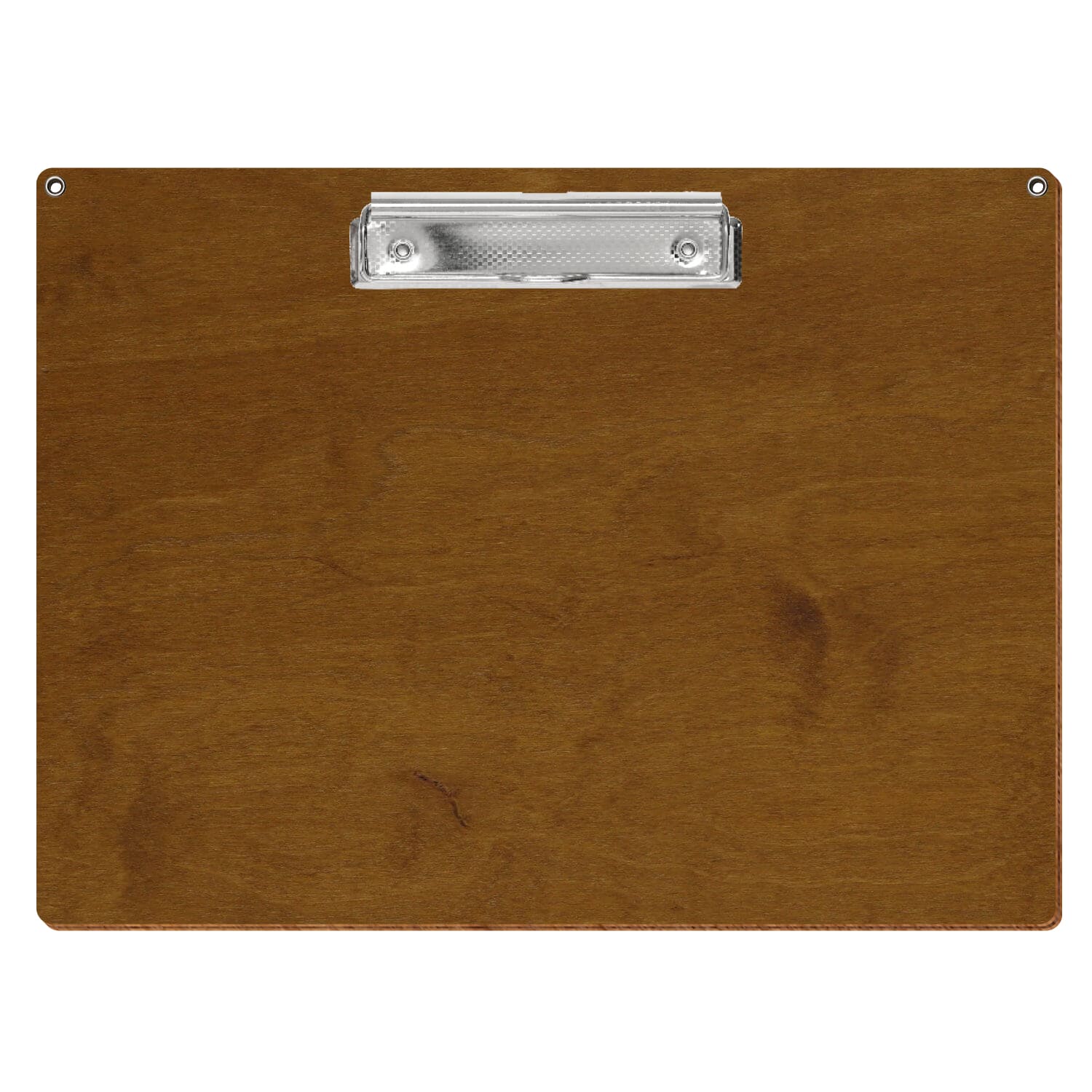 Klemmbrett Standardform Teak mit 2 Ösen A4 querkant Bügelklemme silber carbon