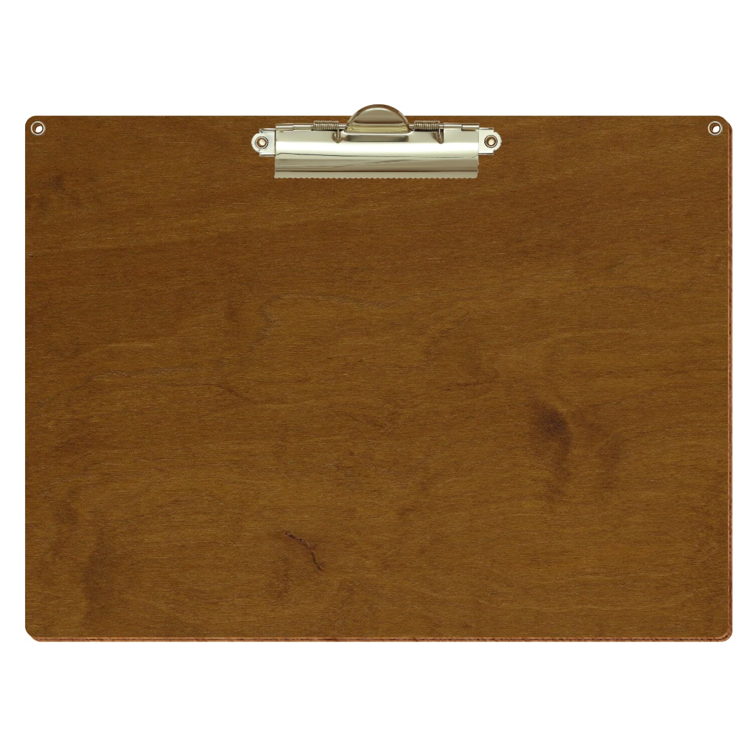 Klemmbrett Standardform Teak mit 2 Ösen A4 querkant Zahnklemme gold