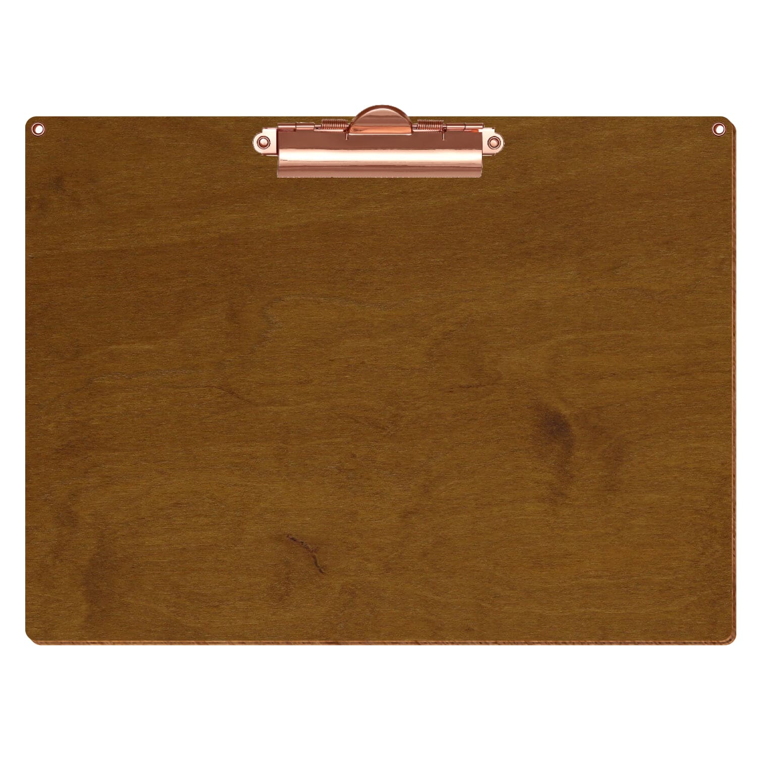 Klemmbrett Standardform Teak mit 2 Ösen A4 querkant Zahnklemme roségold