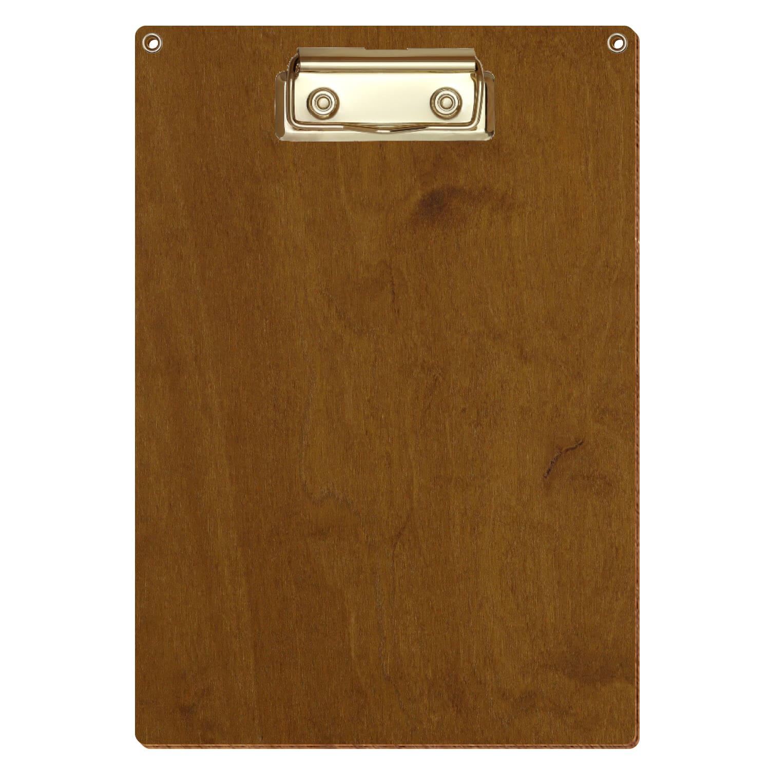 Klemmbrett Standardform Teak mit 2 Ösen A5 hochkant Bügelklemme gold