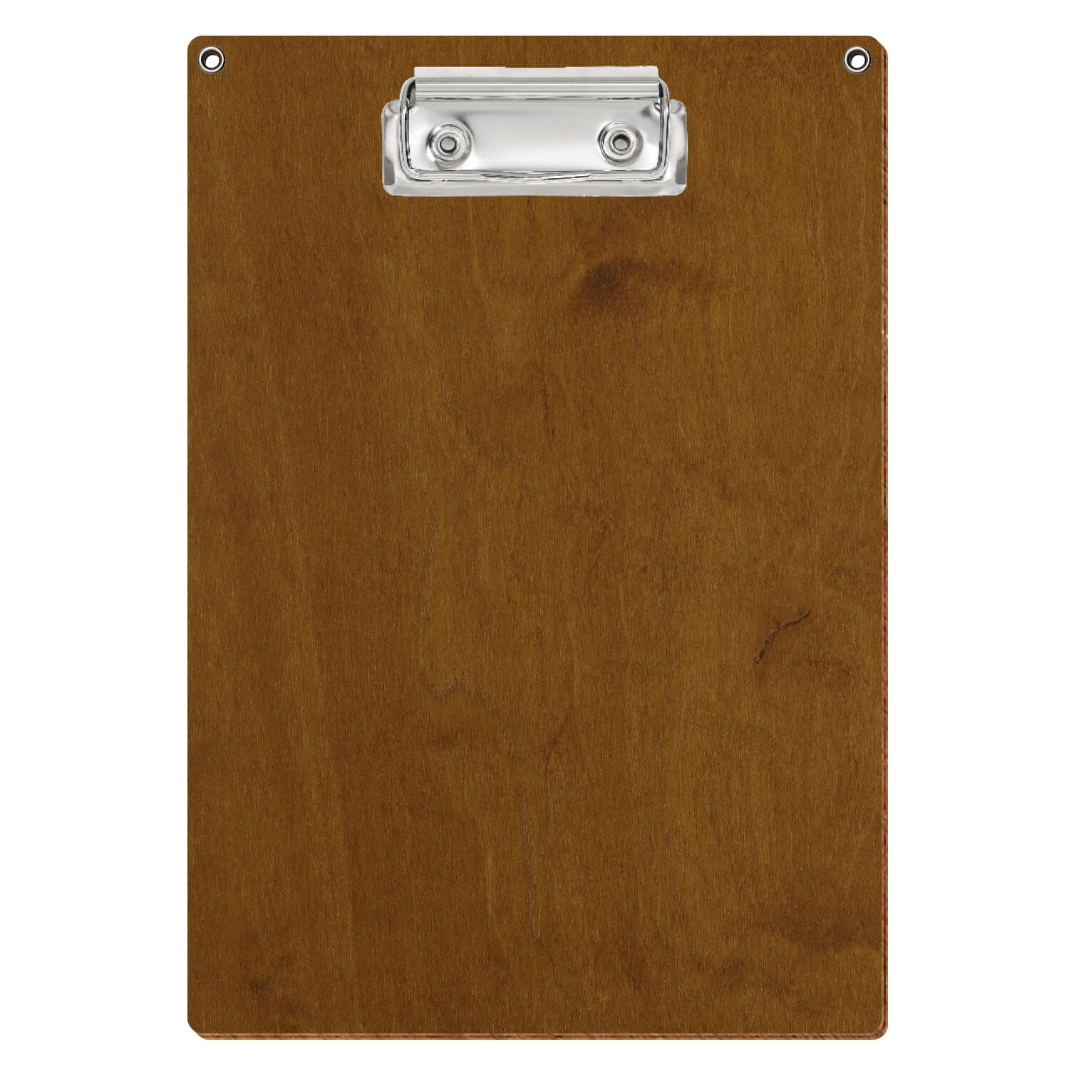 Klemmbrett Standardform Teak mit 2 Ösen A5 hochkant Bügelklemme silber