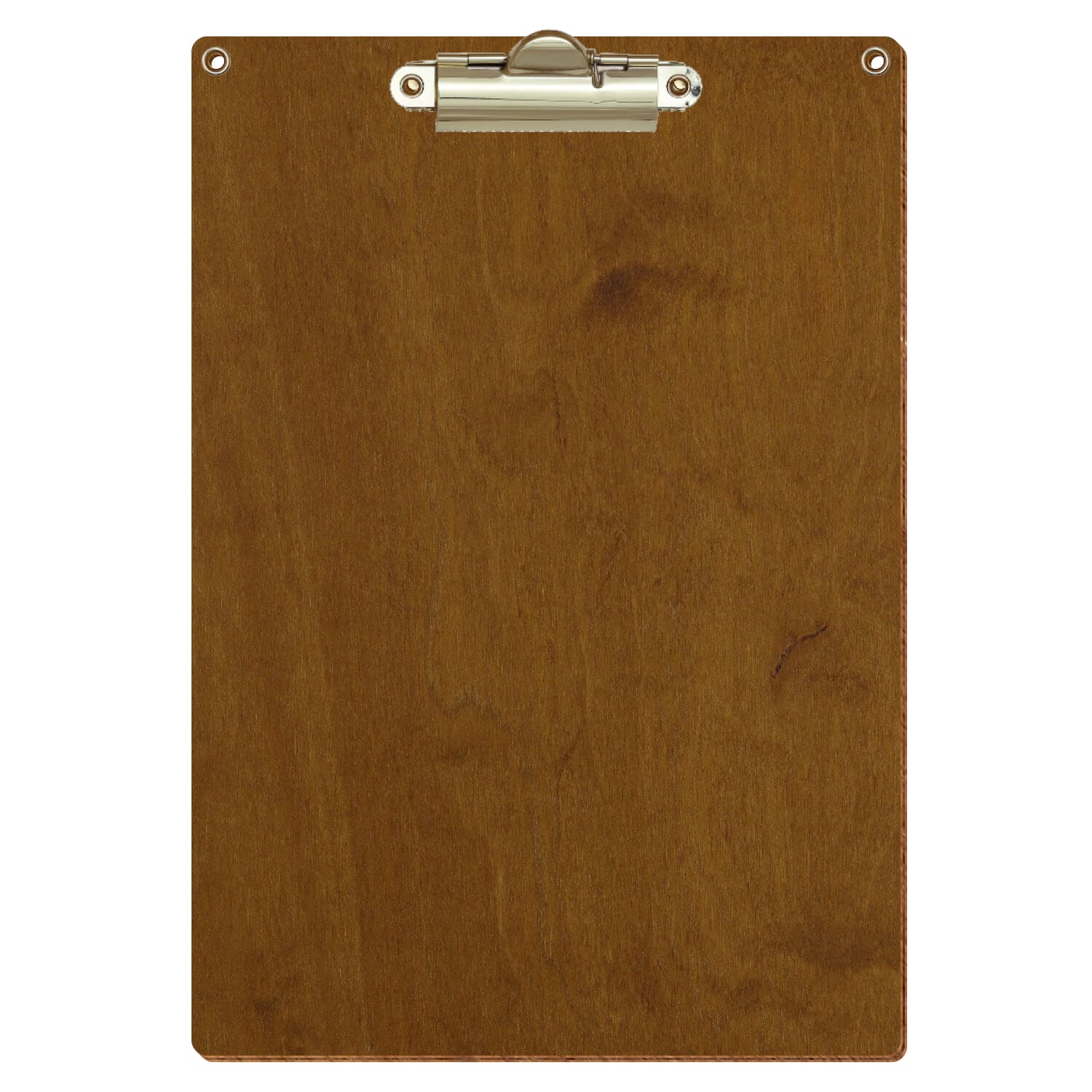 Klemmbrett Standardform Teak mit 2 Ösen A5 hochkant Zahnklemme gold