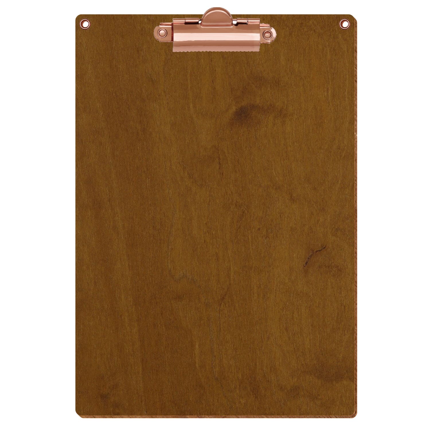 Klemmbrett Standardform Teak mit 2 Ösen A5 hochkant Zahnklemme roségold