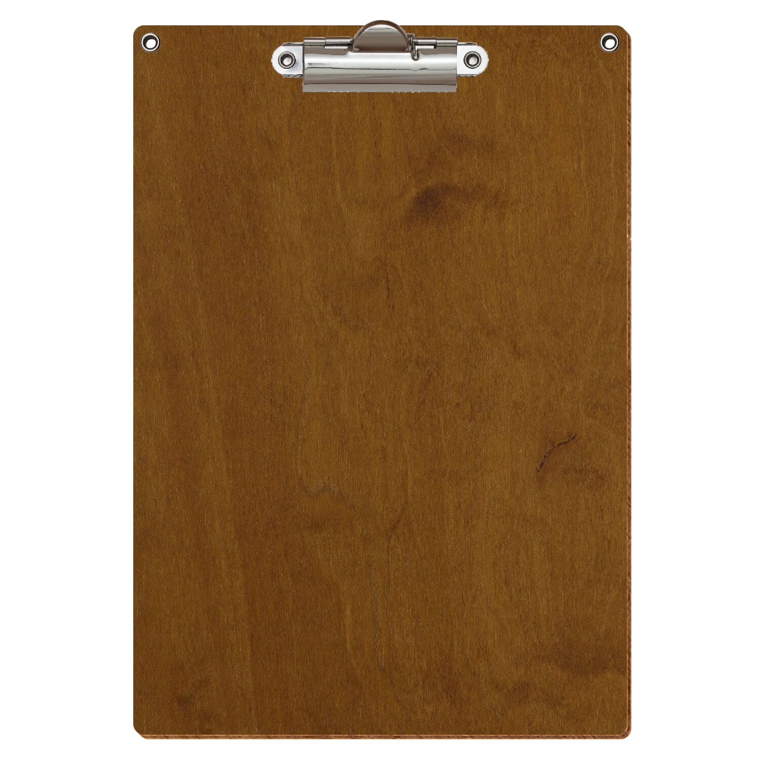 Klemmbrett Standardform Teak mit 2 Ösen A5 hochkant Zahnklemme silber