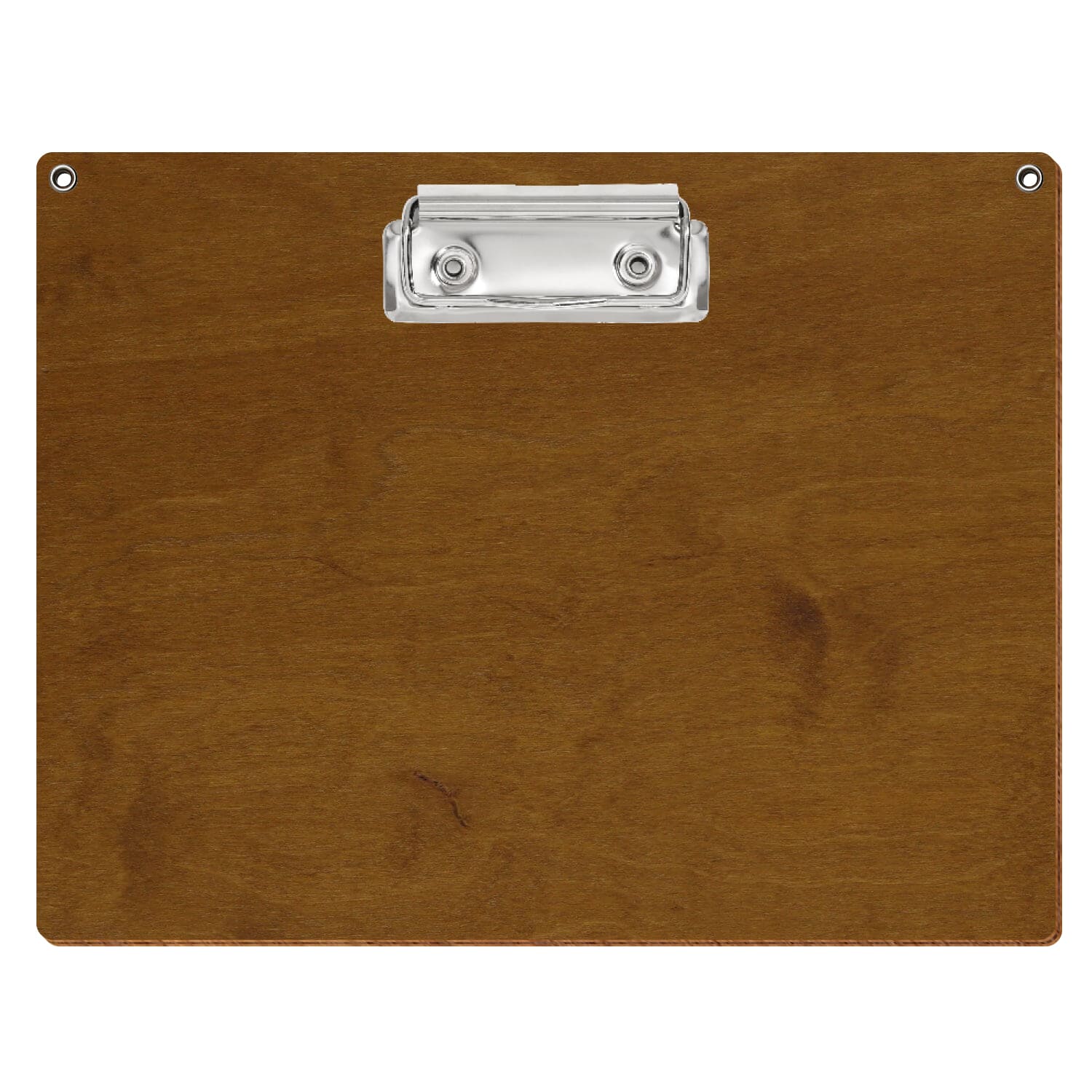Klemmbrett Standardform Teak mit 2 Ösen A5 querkant Bügelklemme silber