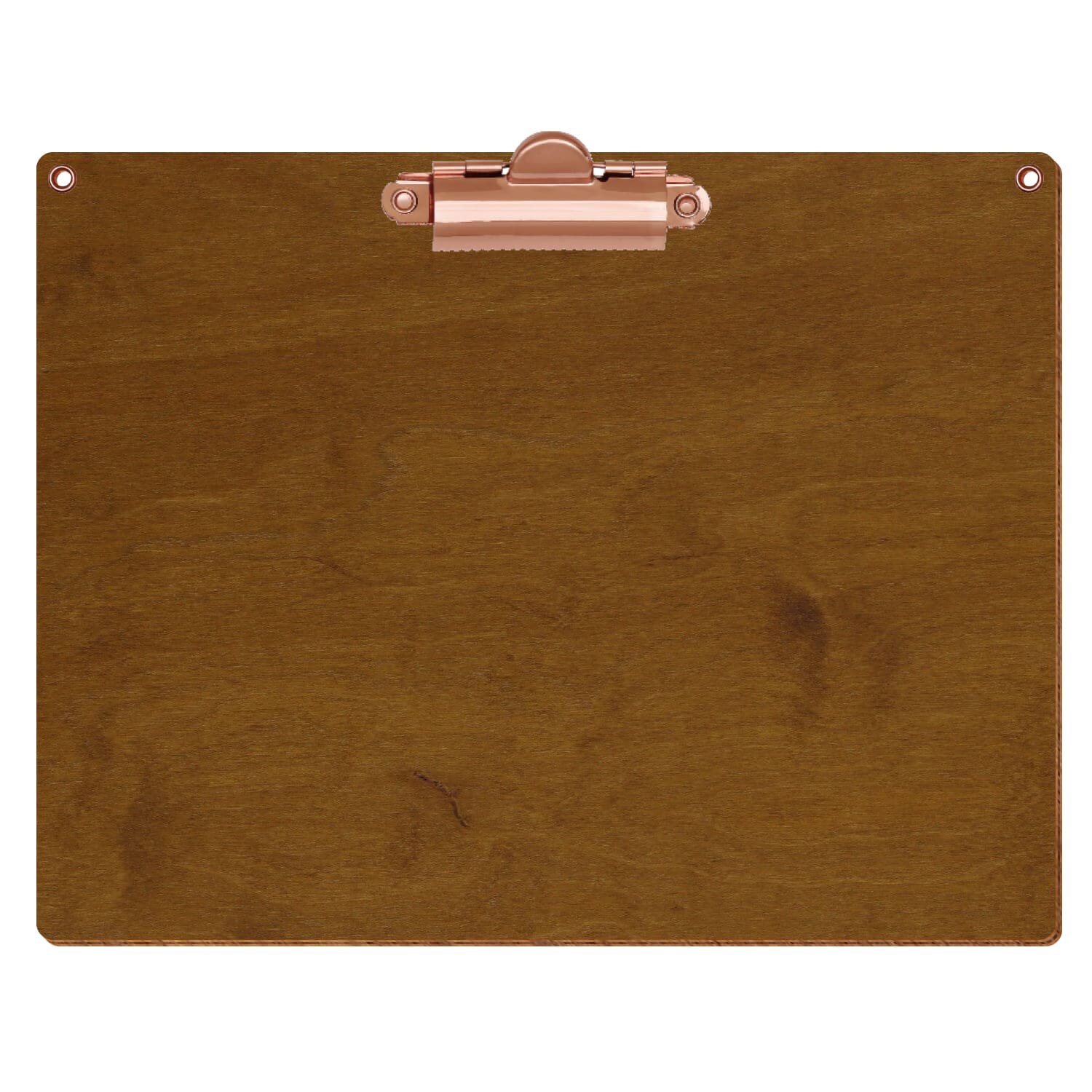 Klemmbrett Standardform Teak mit 2 Ösen A5 querkant Zahnklemme roségold
