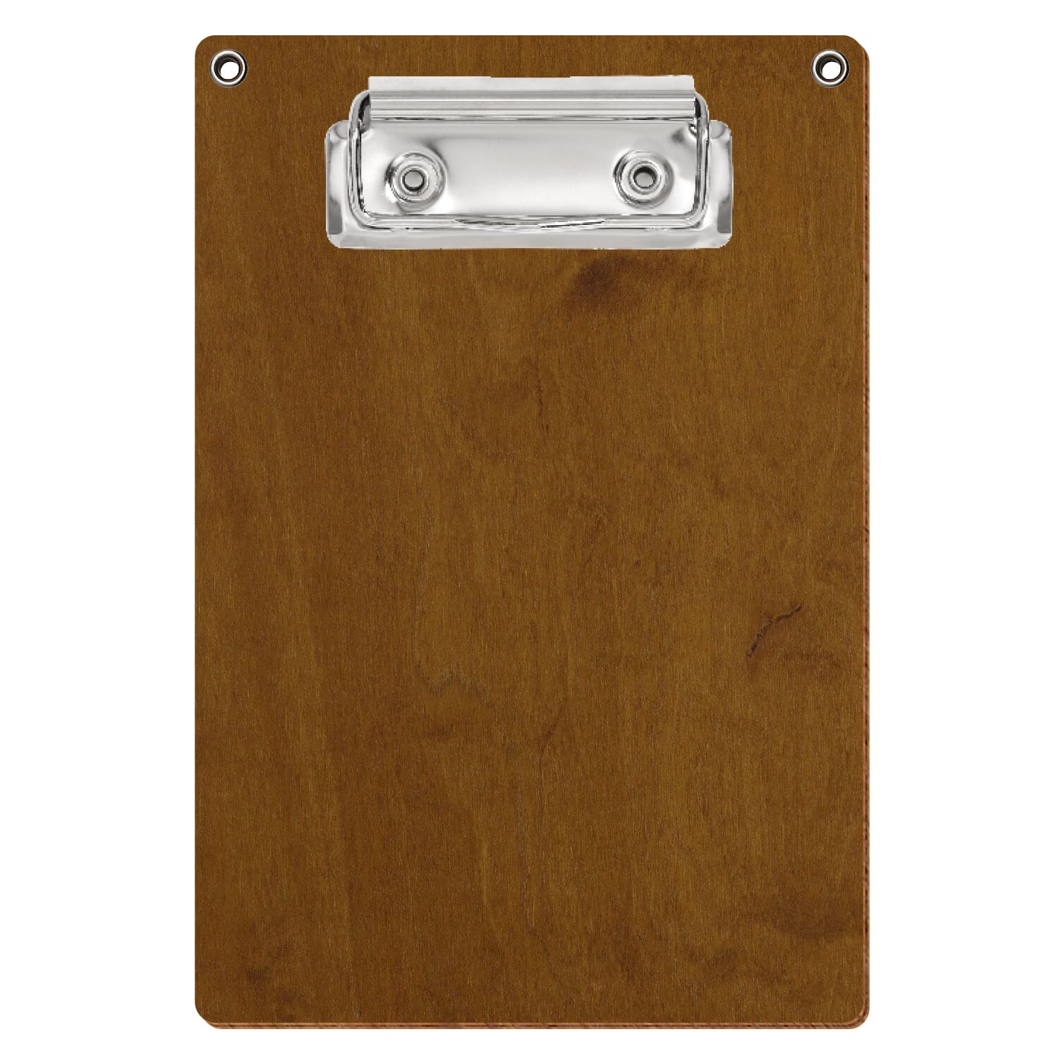 Klemmbrett Standardform Teak mit 2 Ösen A6 hochkant Bügelklemme silber