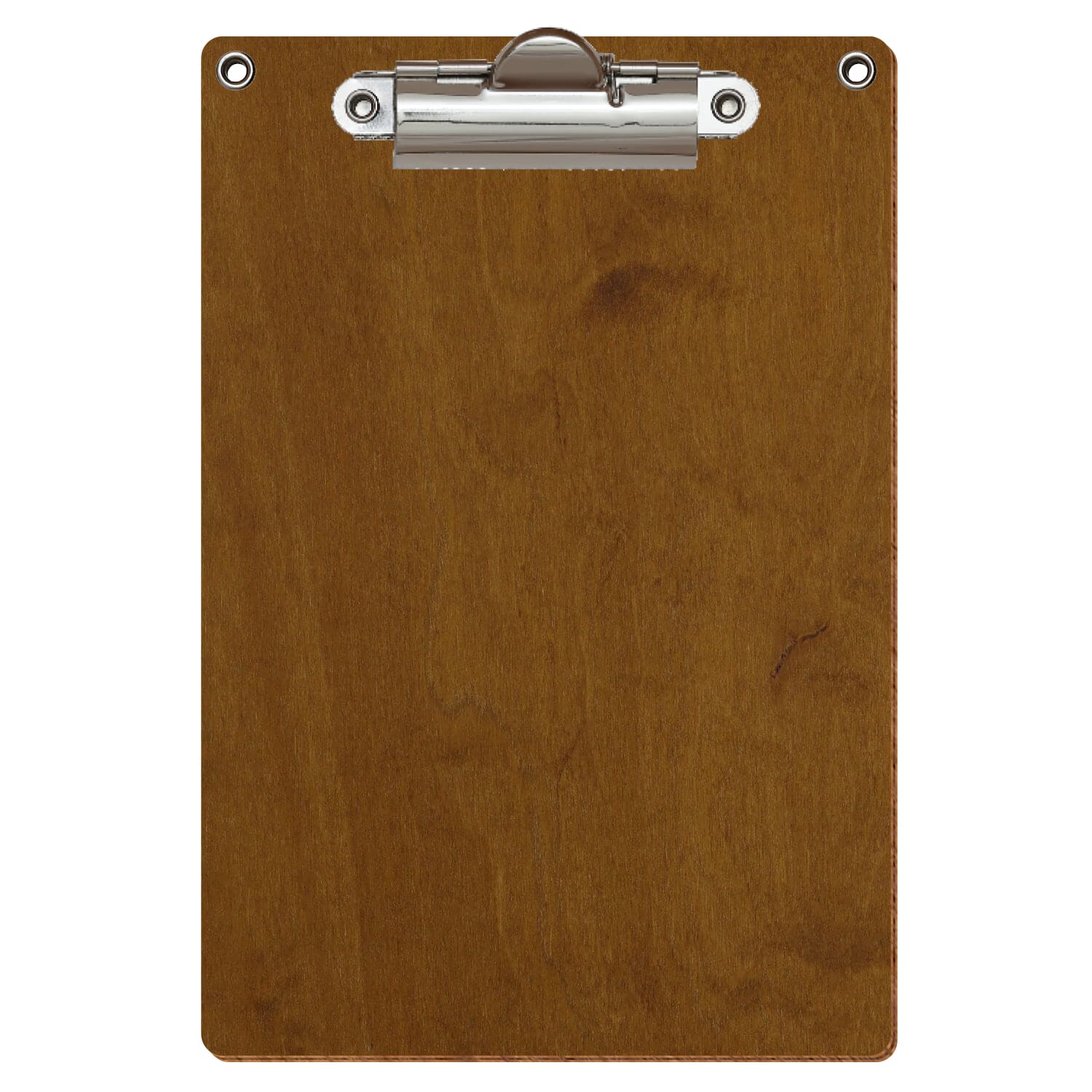 Klemmbrett Standardform Teak mit 2 Ösen A6 hochkant Zahnklemme silber