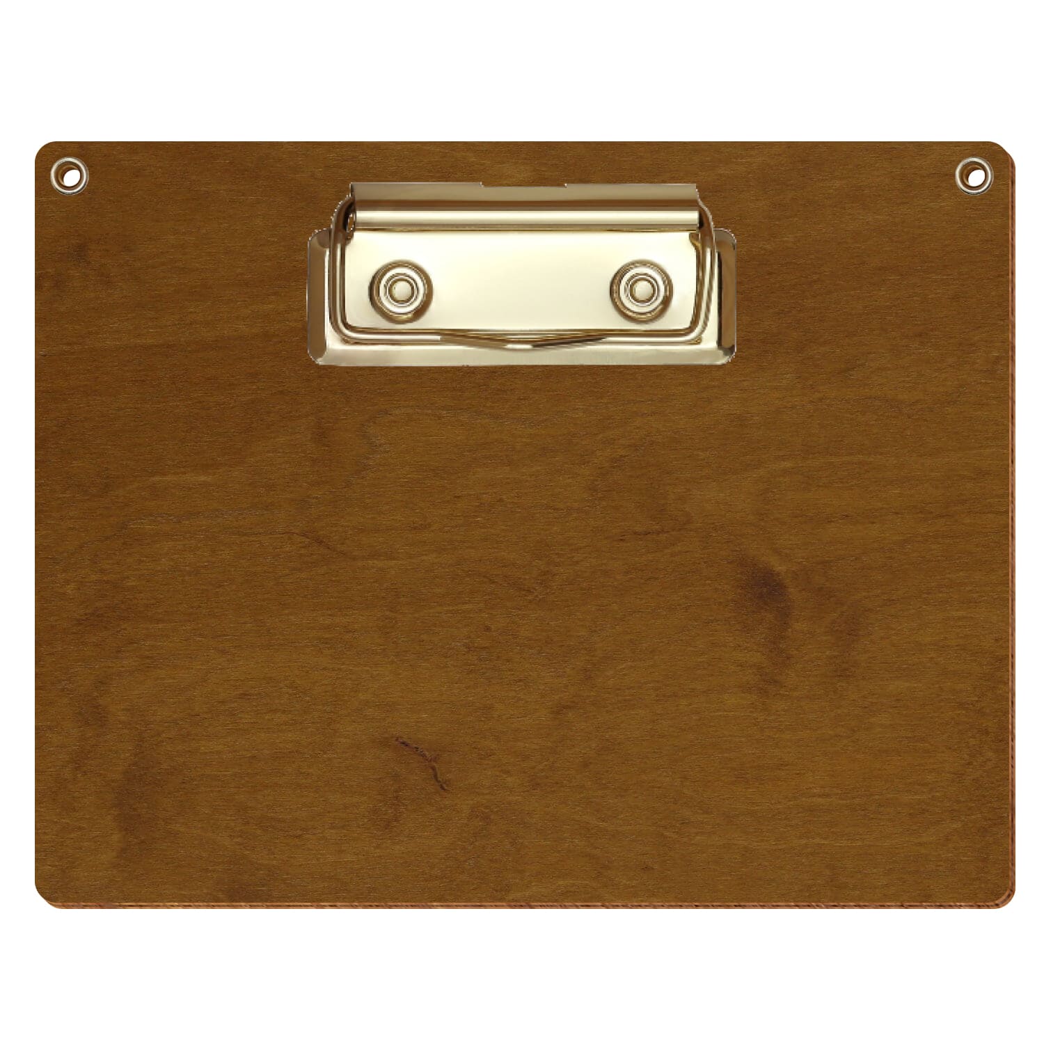 Klemmbrett Standardform Teak mit 2 Ösen A6 querkant Bügelklemme gold