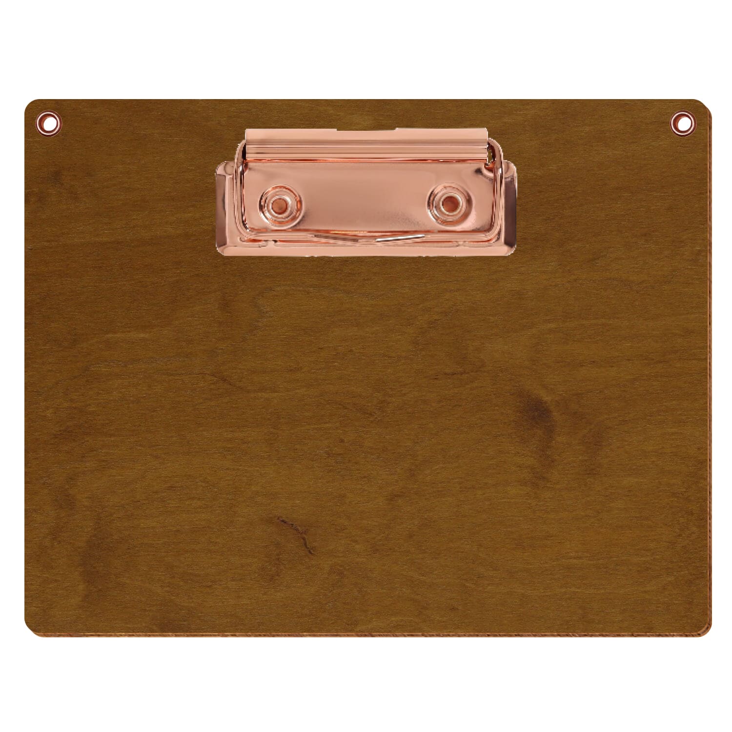 Klemmbrett Standardform Teak mit 2 Ösen A6 querkant Bügelklemme roségold