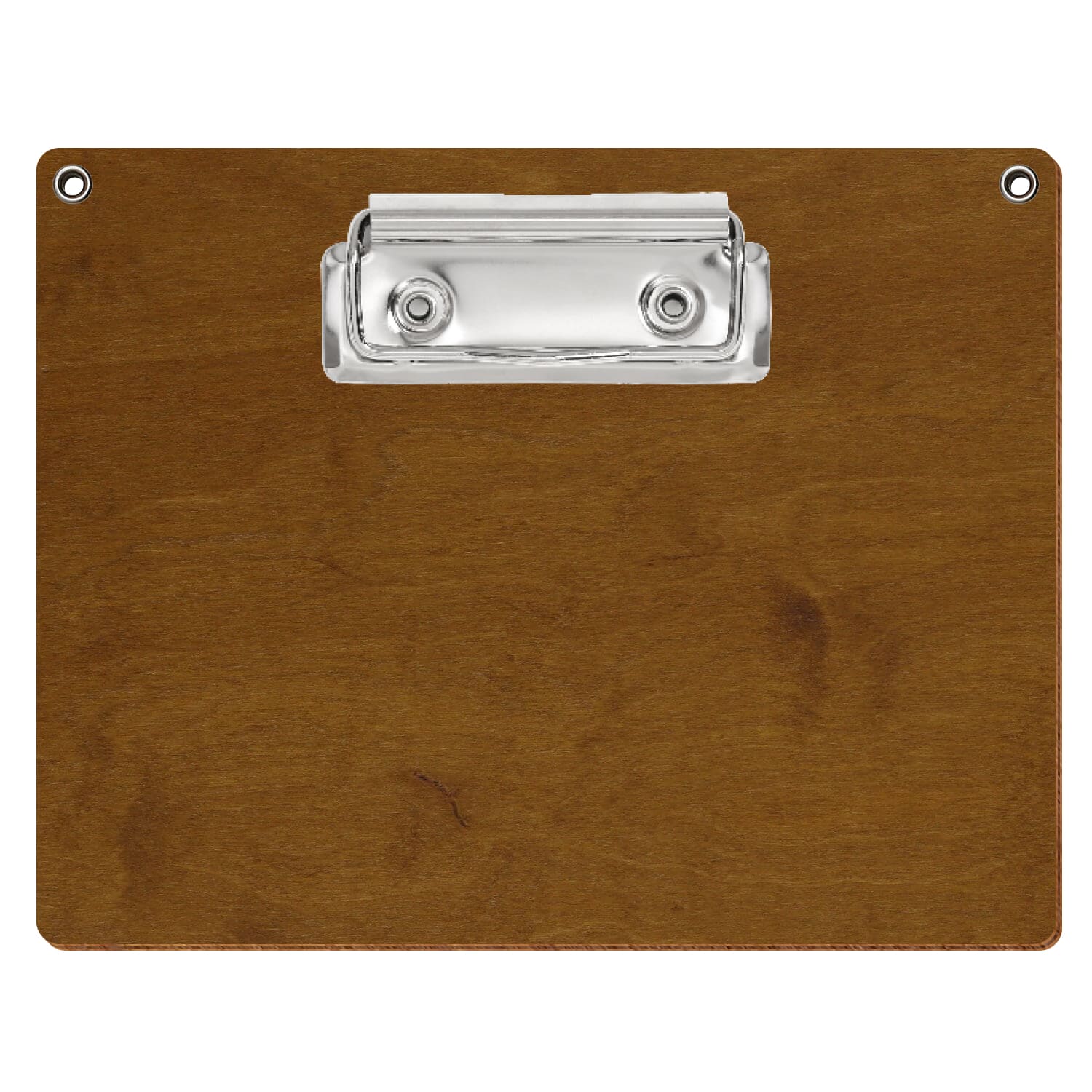 Klemmbrett Standardform Teak mit 2 Ösen A6 querkant Bügelklemme silber