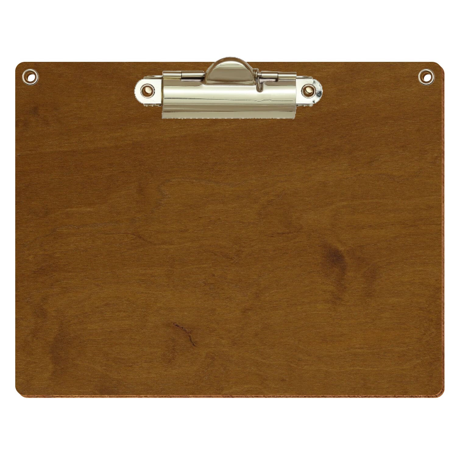 Klemmbrett Standardform Teak mit 2 Ösen A6 querkant Zahnklemme gold
