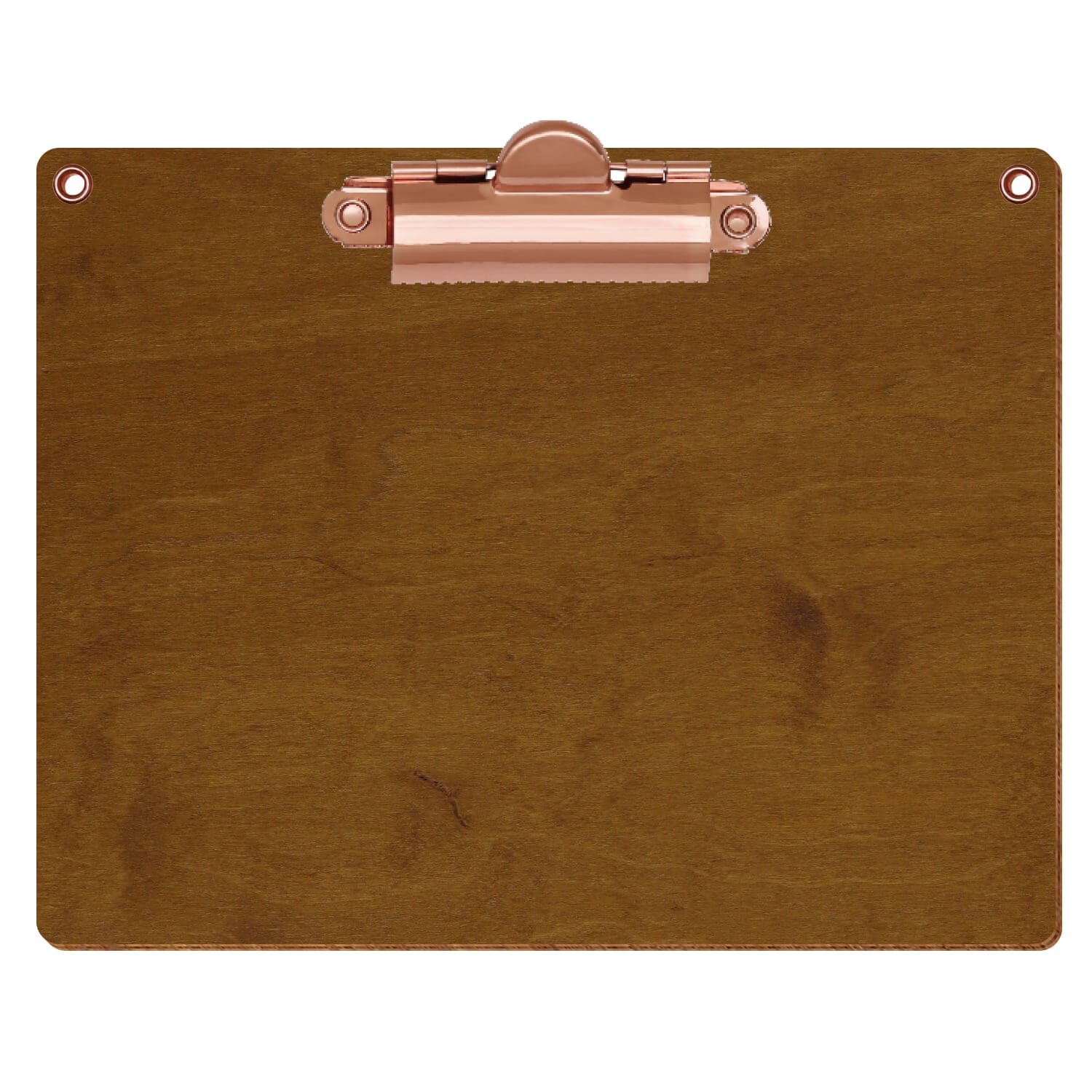 Klemmbrett Standardform Teak mit 2 Ösen A6 querkant Zahnklemme roségold