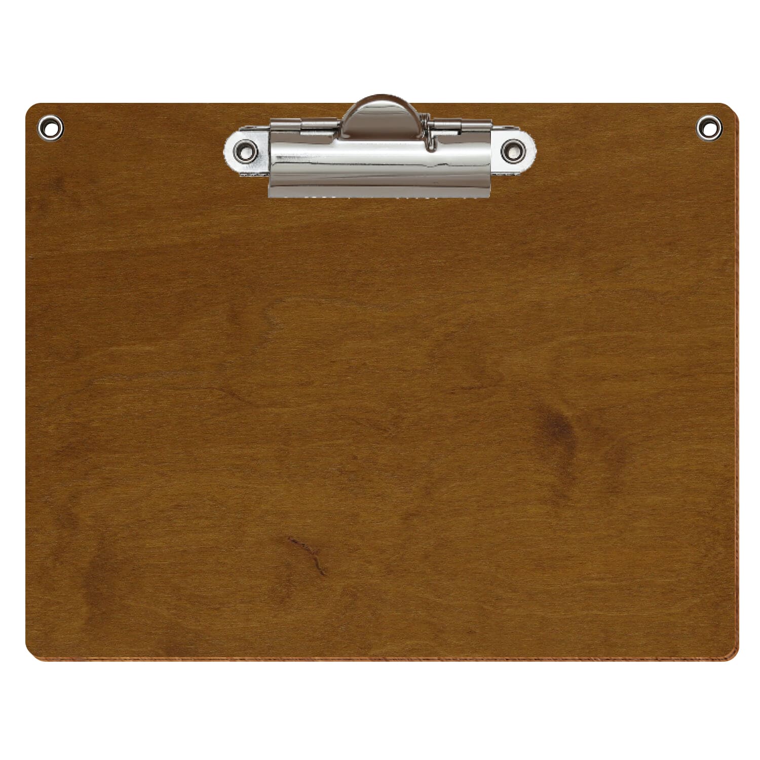 Klemmbrett Standardform Teak mit 2 Ösen A6 querkant Zahnklemme silber