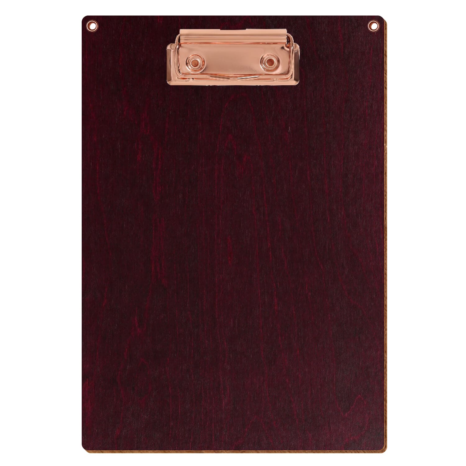 Klemmbrett Standardform Violett mit 2 Ösen A5 hochkant Bügelklemme roségold