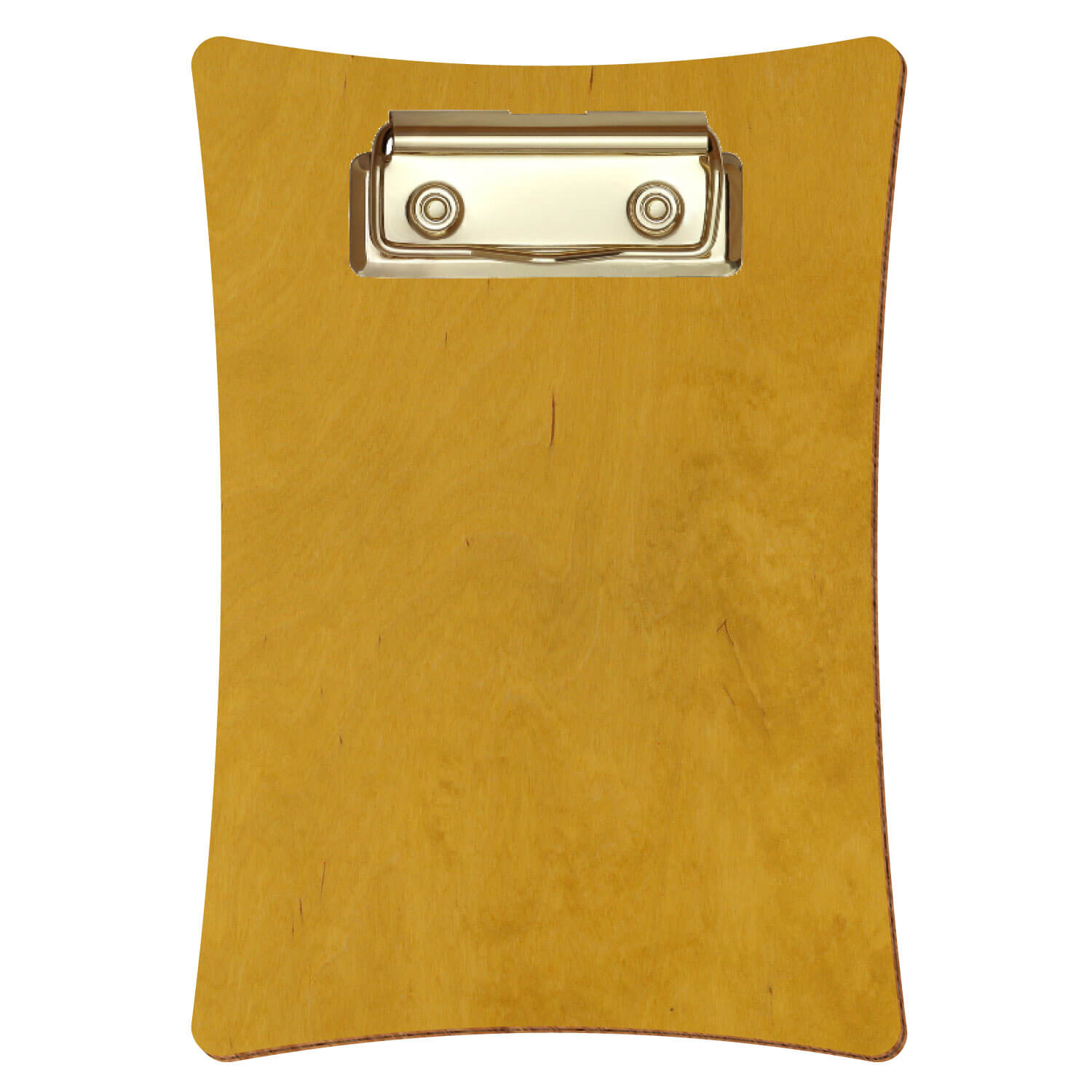 Bütic Holz-Klemmbrett konkav -Farbe Eiche hell- A6 hochkant mit goldener Bügelklemme