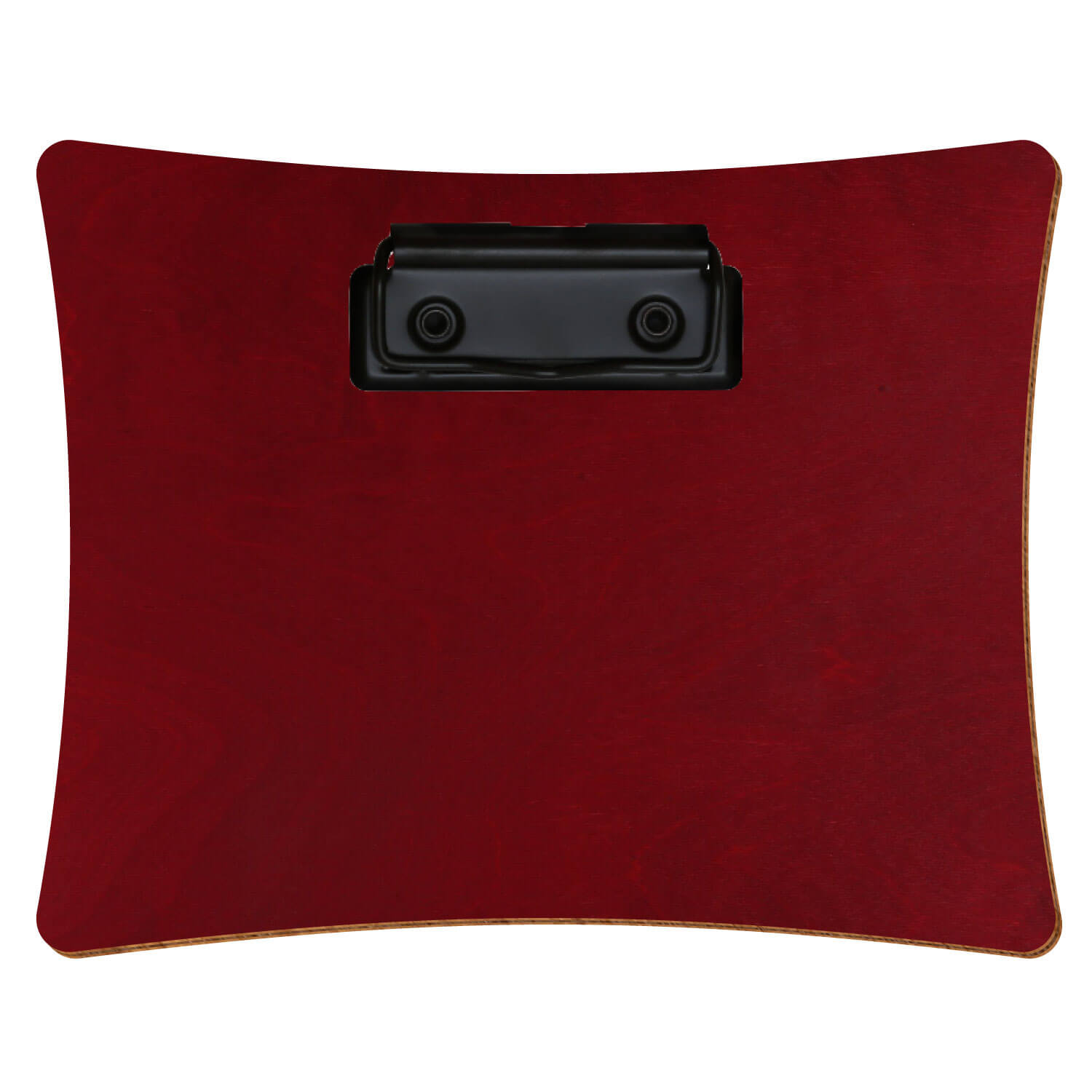 Bütic Holz-Klemmbrett konkav -dunkelrot- A6 querkant mit schwarzer Bügelklemme