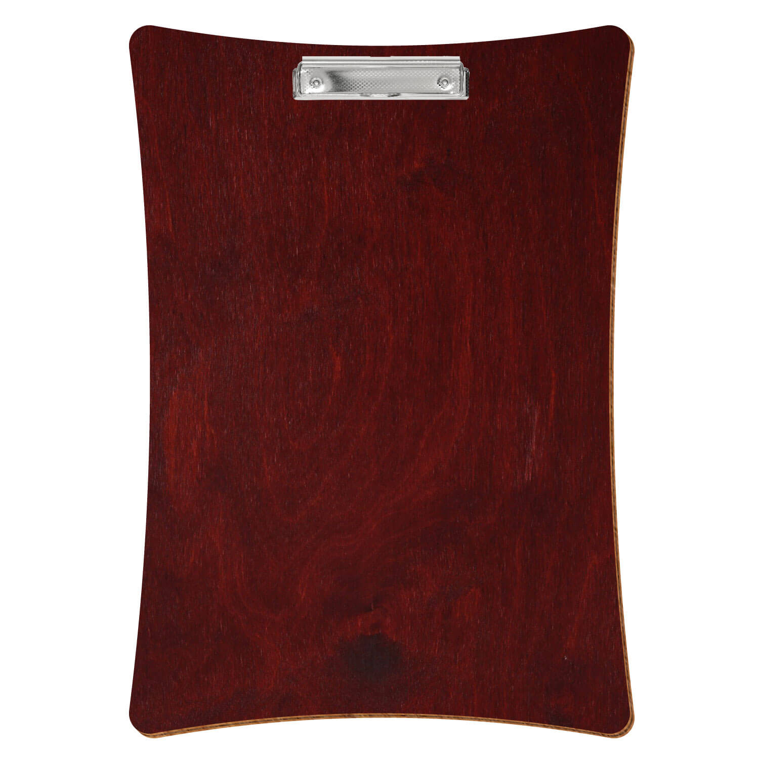 Bütic Holz-Klemmbrett konkav -Farbe Mahagoni- A3 hochkant mit carbon-silberner Bügelklemme