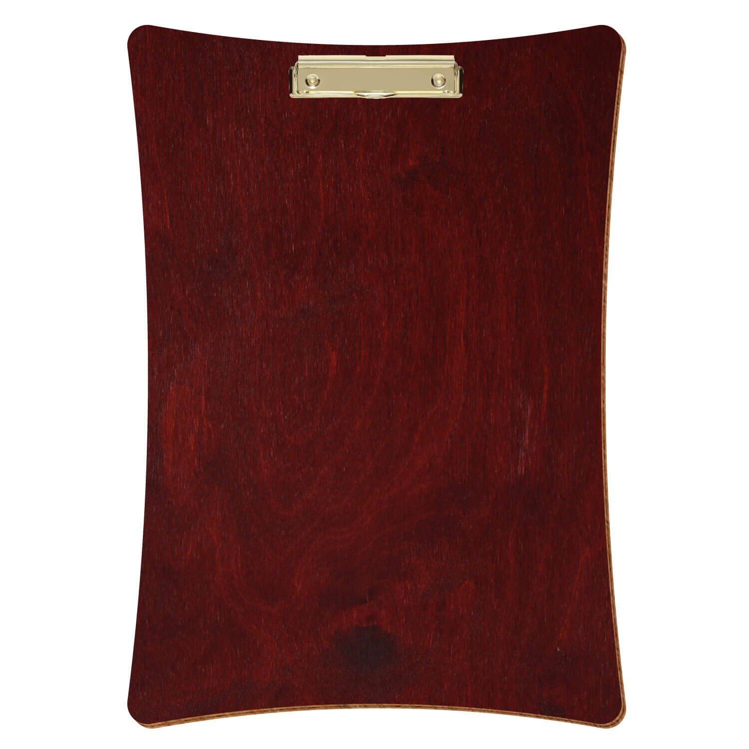 Bütic Holz-Klemmbrett konkav -Farbe Mahagoni- A3 hochkant mit goldener Bügelklemme