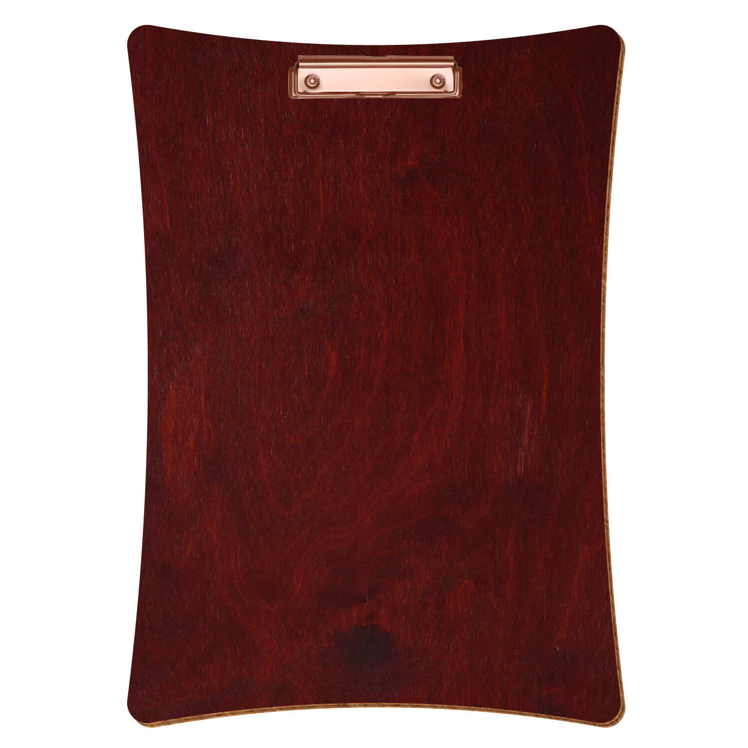 Bütic Holz-Klemmbrett konkav -Farbe Mahagoni- A3 hochkant mit roségoldener Bügelklemme