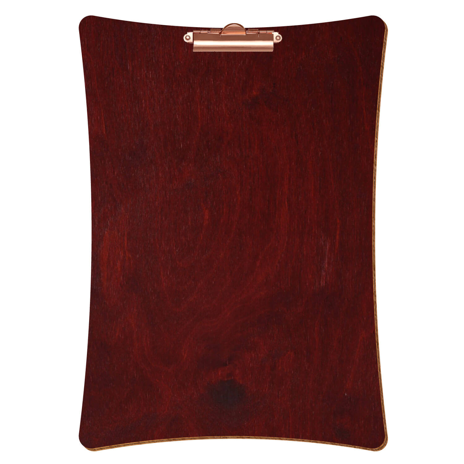 Bütic Holz-Klemmbrett konkav -Farbe Mahagoni- A3 hochkant mit roségoldener Zahnklemme