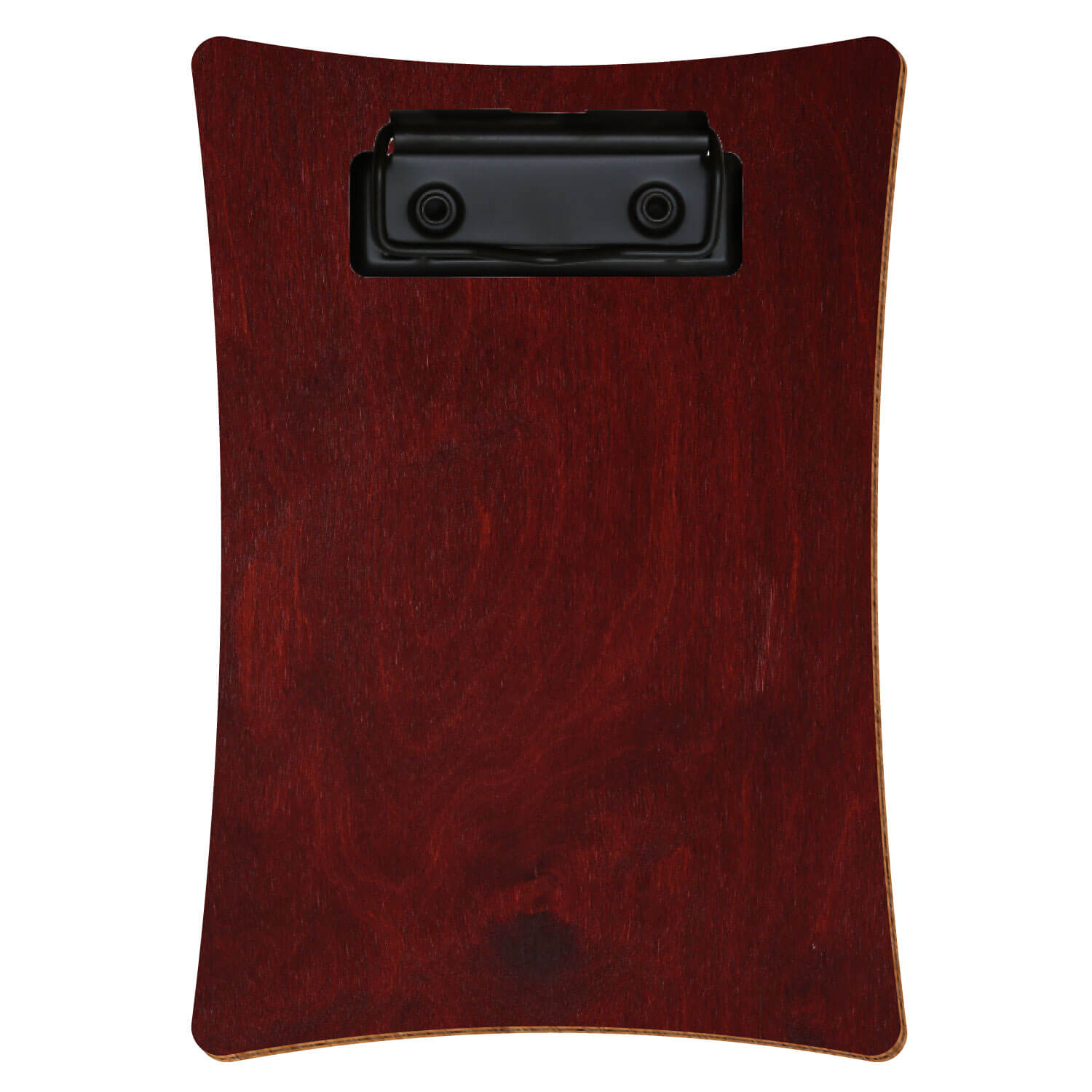 Bütic Holz-Klemmbrett konkav -Farbe Mahagoni- A6 hochkant mit schwarzer Bügelklemme
