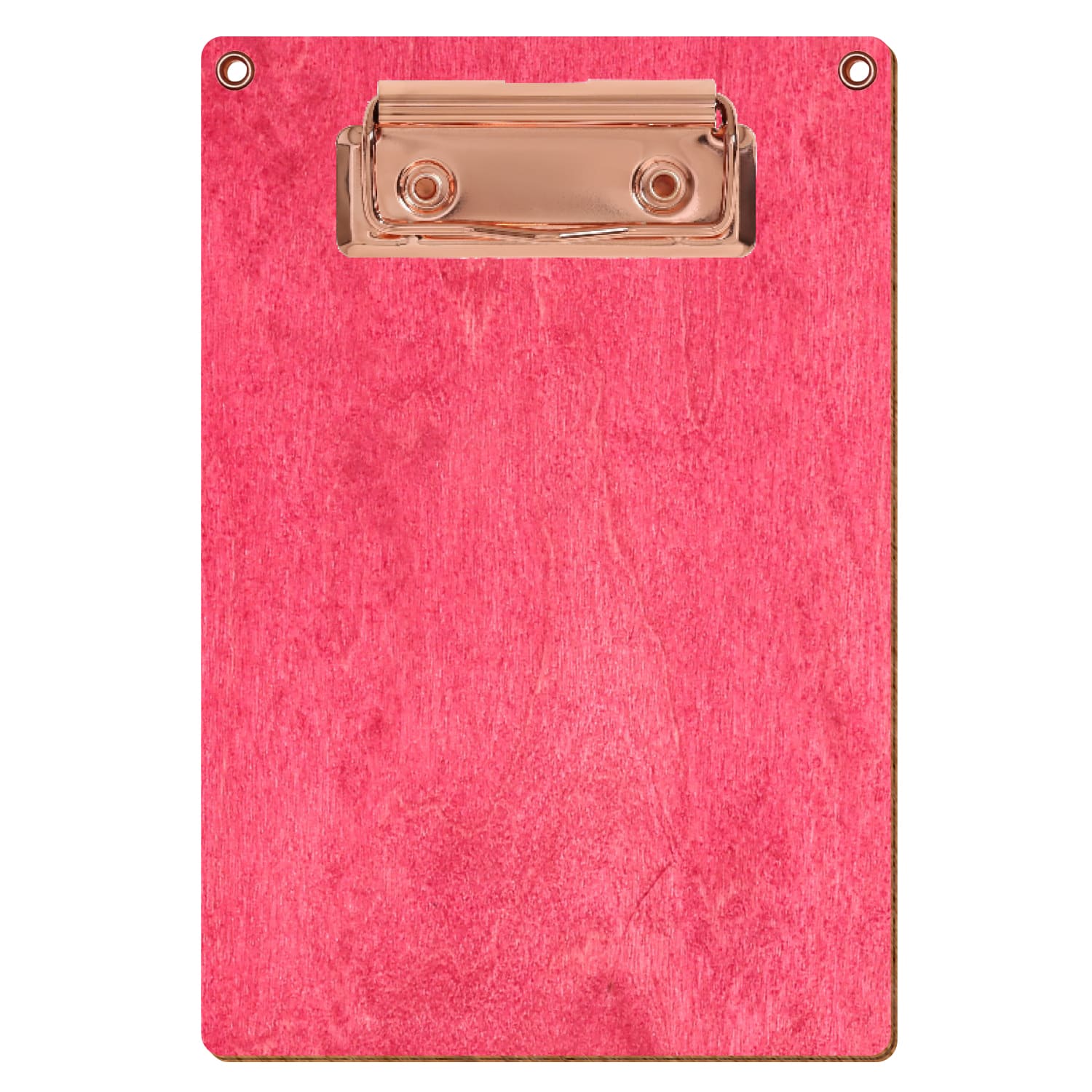 Klemmbrett Standardform Dunkelpink mit 2 Ösen A6 hochkant Bügelklemme roségold