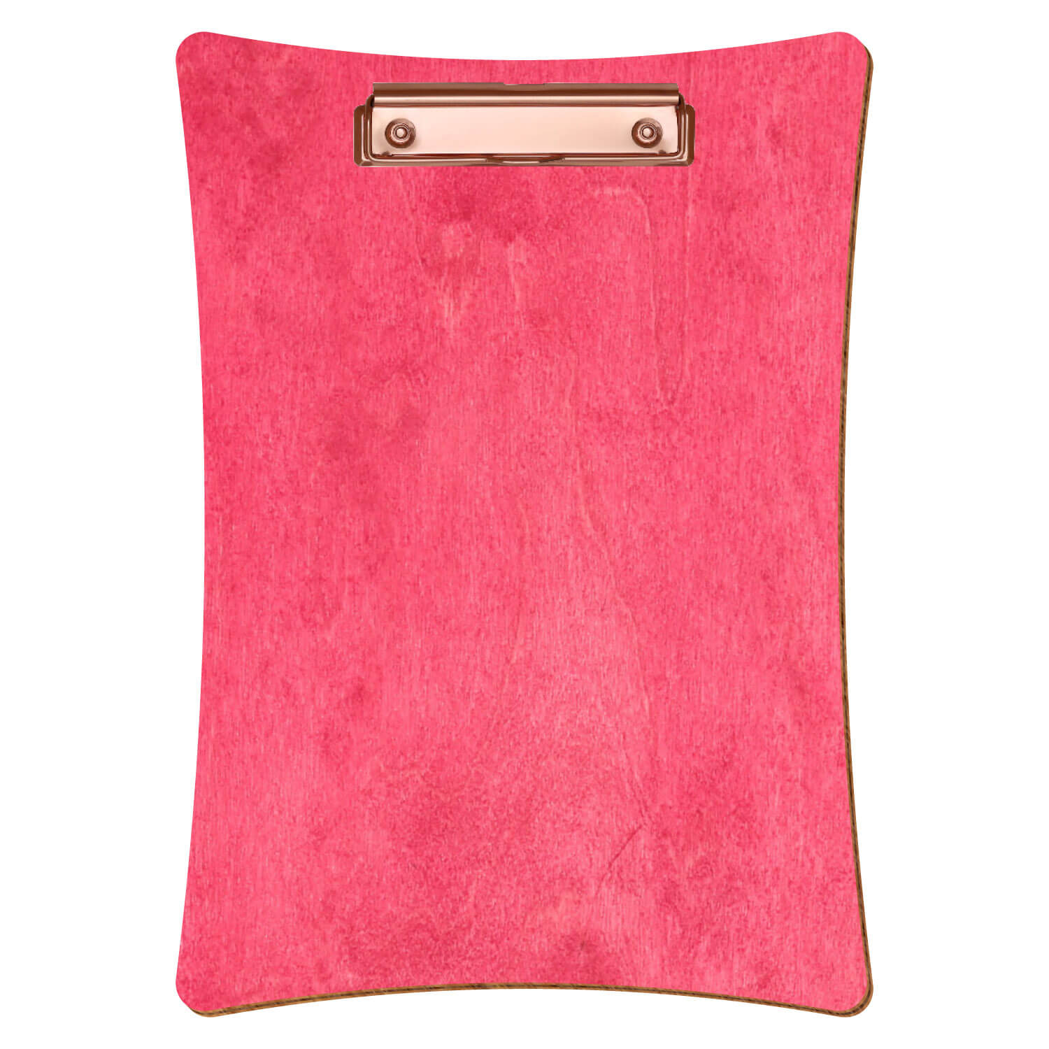 Bütic Holz-Klemmbrett konkav- dunkelpink- A4 hochkant mit roségoldener Bügelklemme