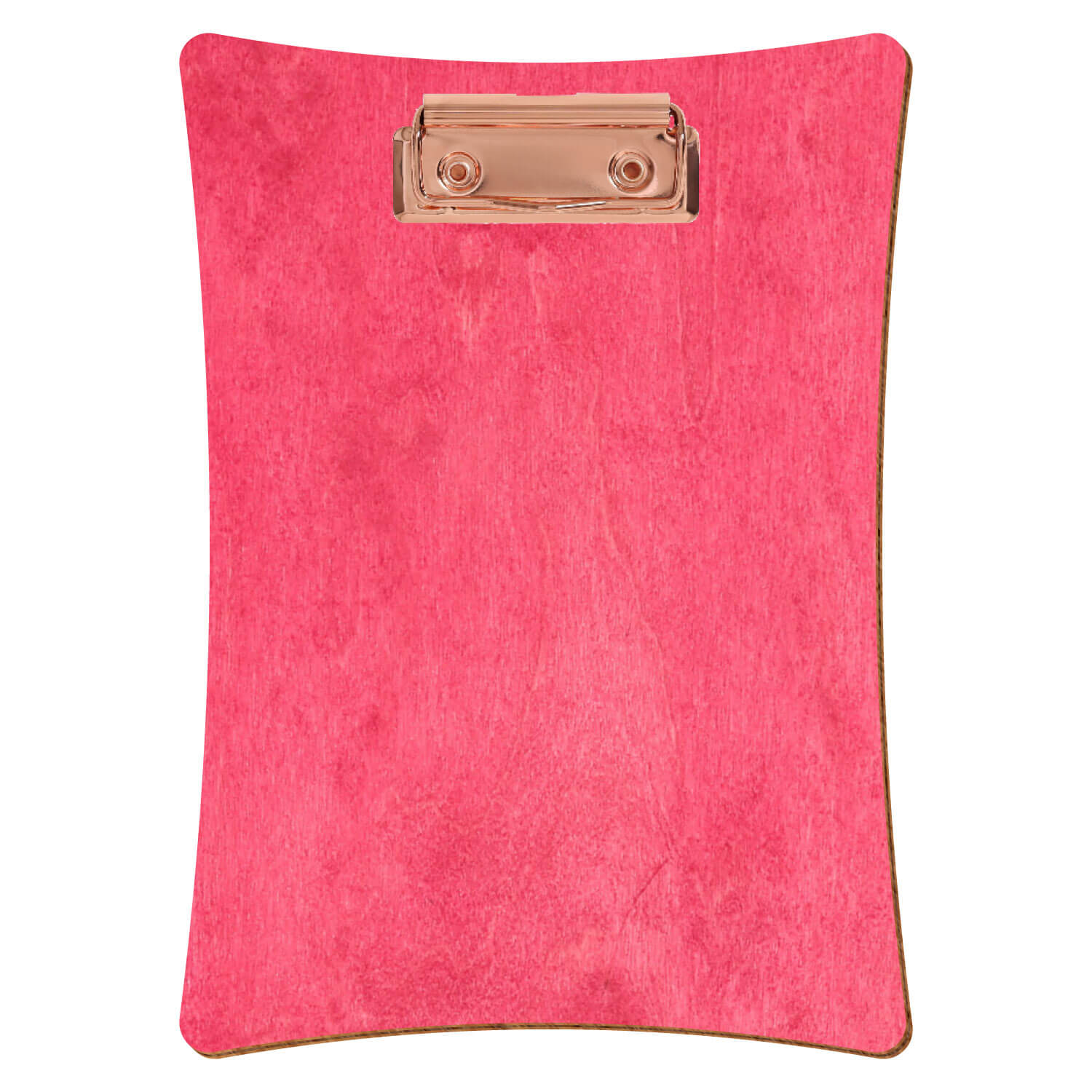Bütic Holz-Klemmbrett konkav- dunkelpink- A5 hochkant mit roségoldener Bügelklemme