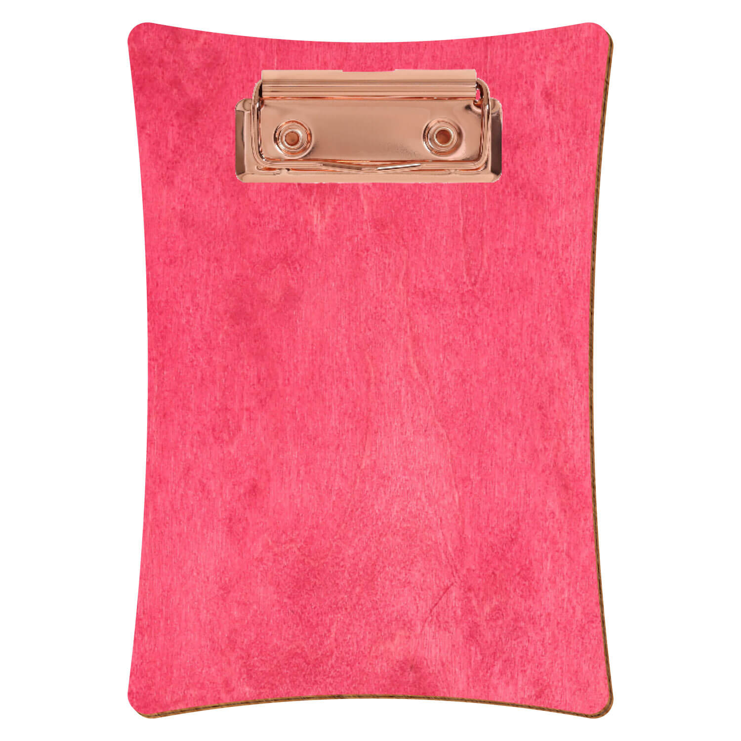 Bütic Holz-Klemmbrett konkav- dunkelpink- A6 hochkant mit roségoldener Bügelklemme