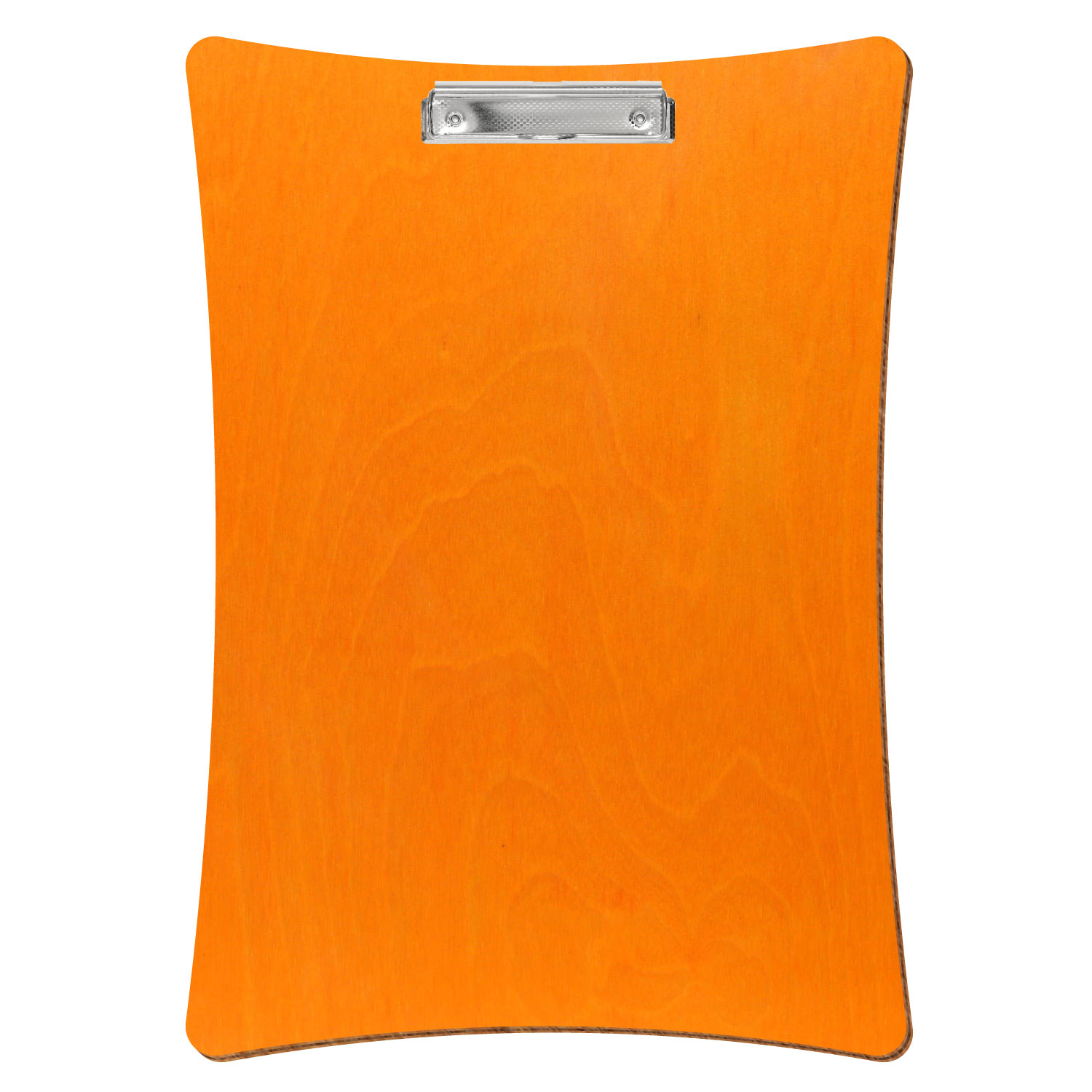 Bütic Holz-Klemmbrett konkav -orange- A3 hochkant mit carbon-silberner Bügelklemme