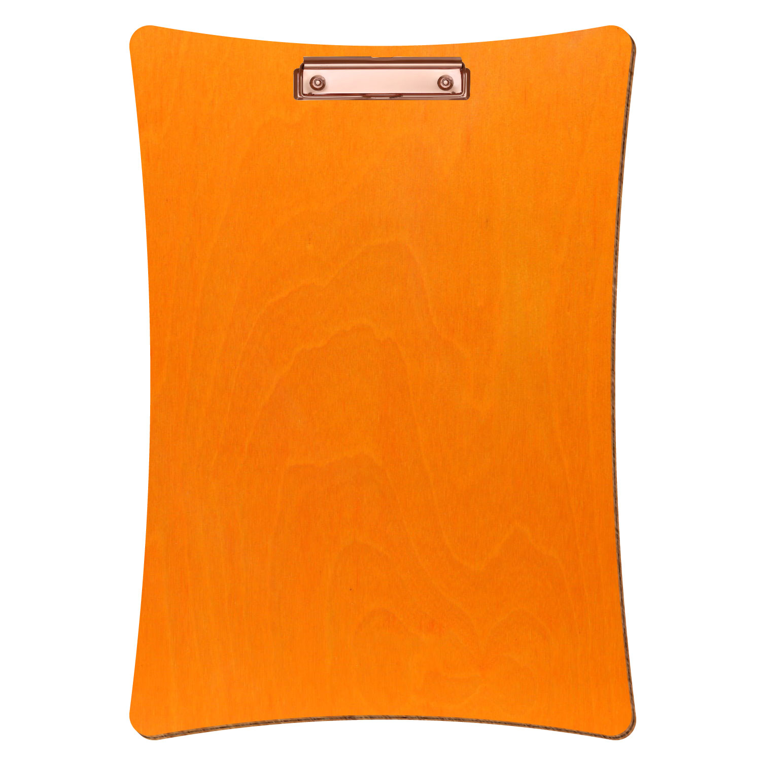 Bütic Holz-Klemmbrett konkav -orange- A3 hochkant mit roségoldener Bügelklemme