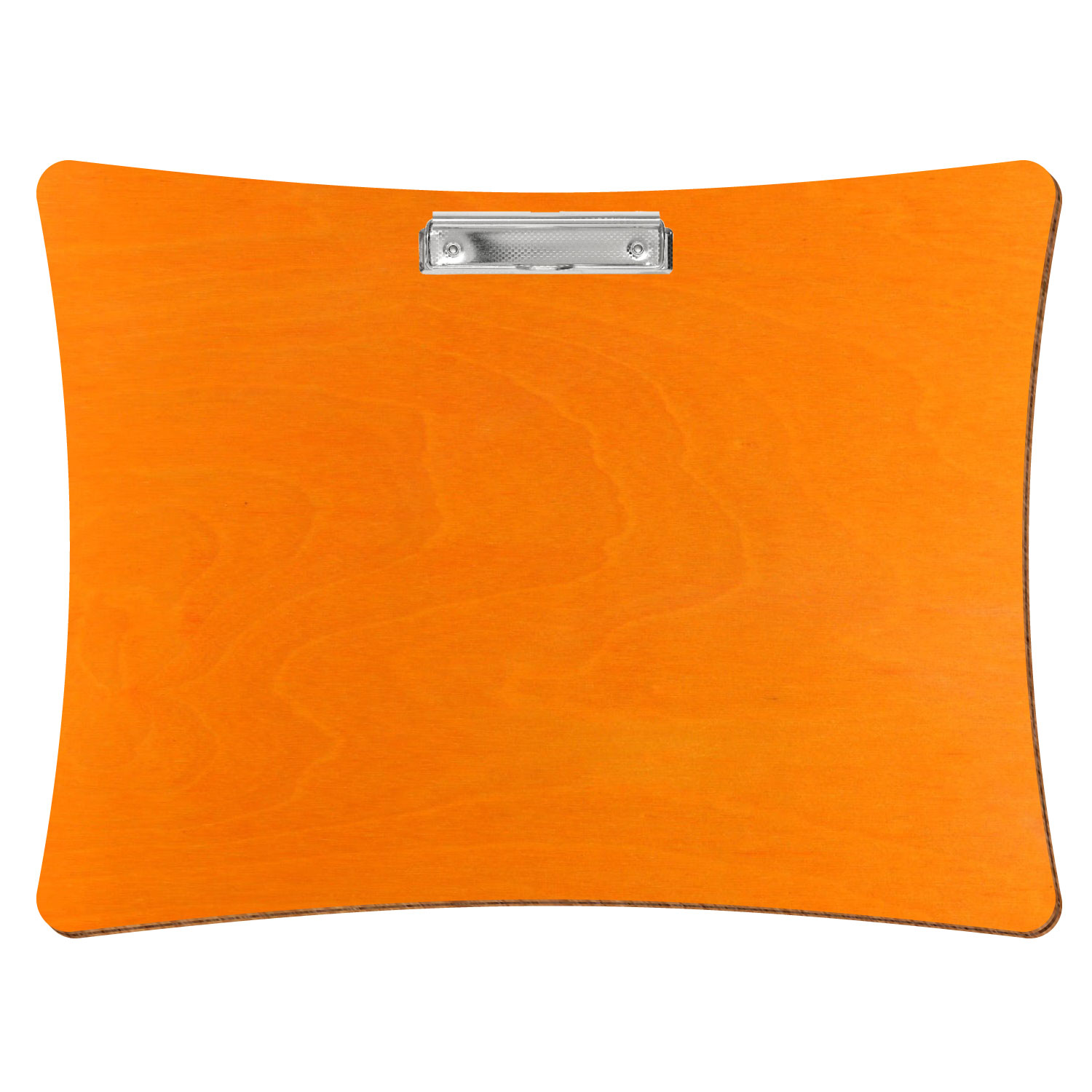 Bütic Holz-Klemmbrett konkav -orange- A3 querkant mit carbon-silberner Bügelklemme